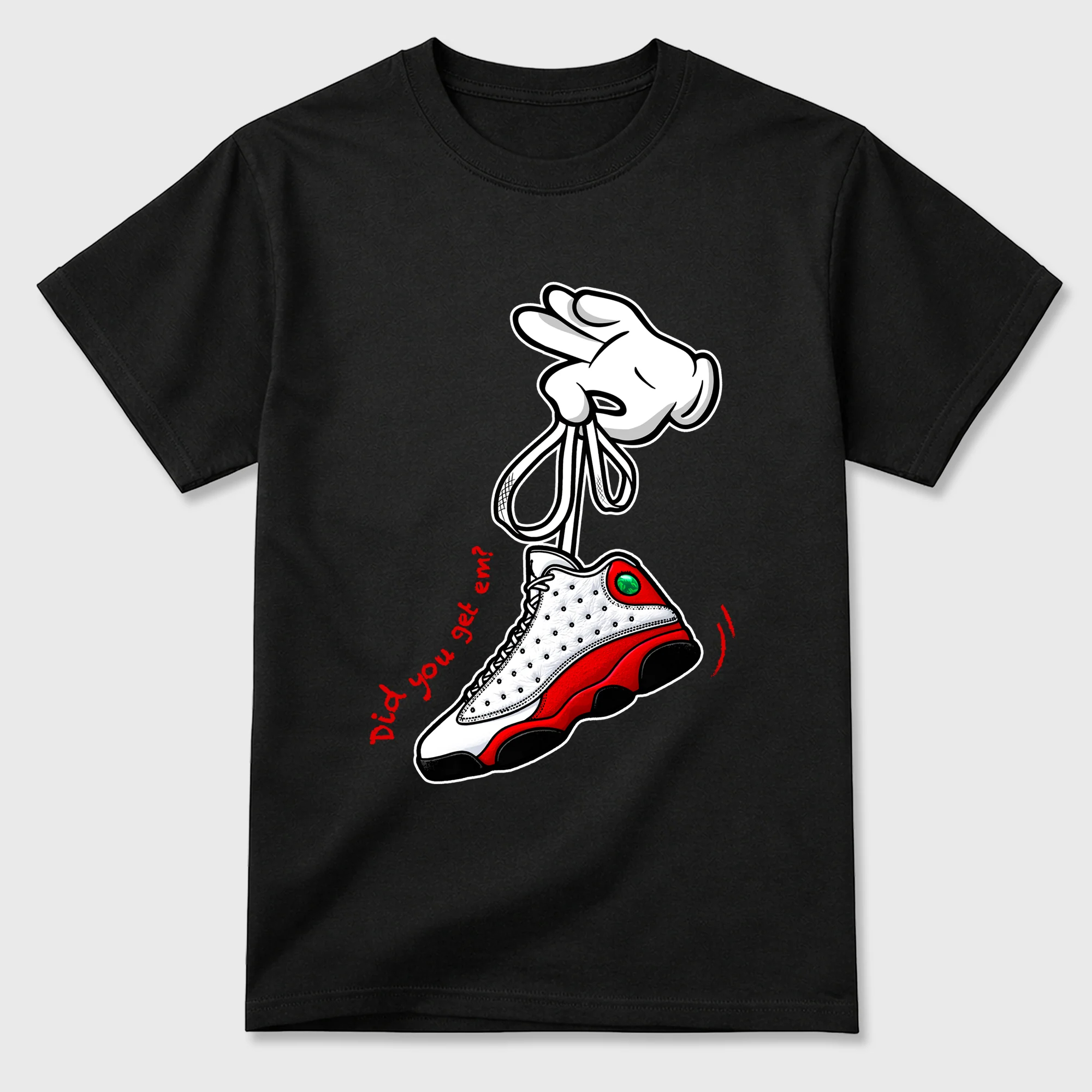 Cartoon Hands Sneaker Tees - Air Jordan 13 University Red