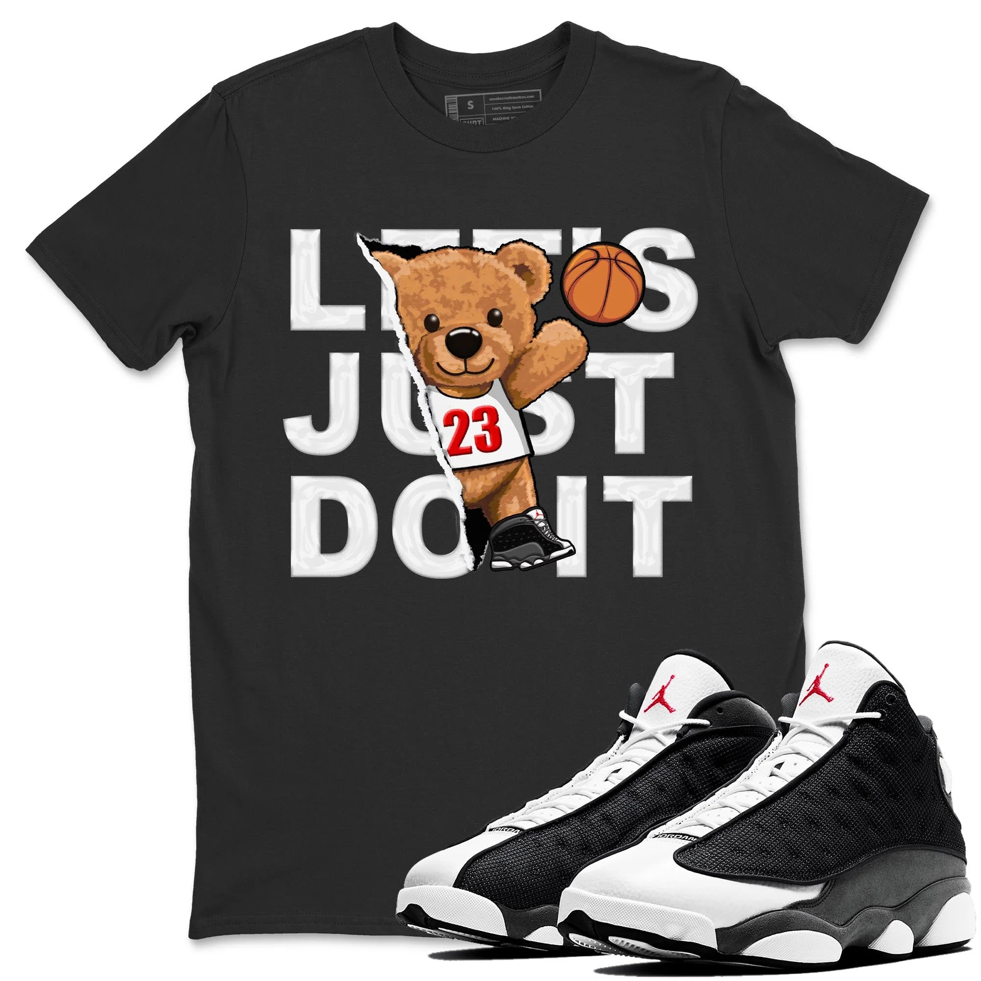 Rip Out Bear Unisex Tops - Air Jordan 13 Black Flint