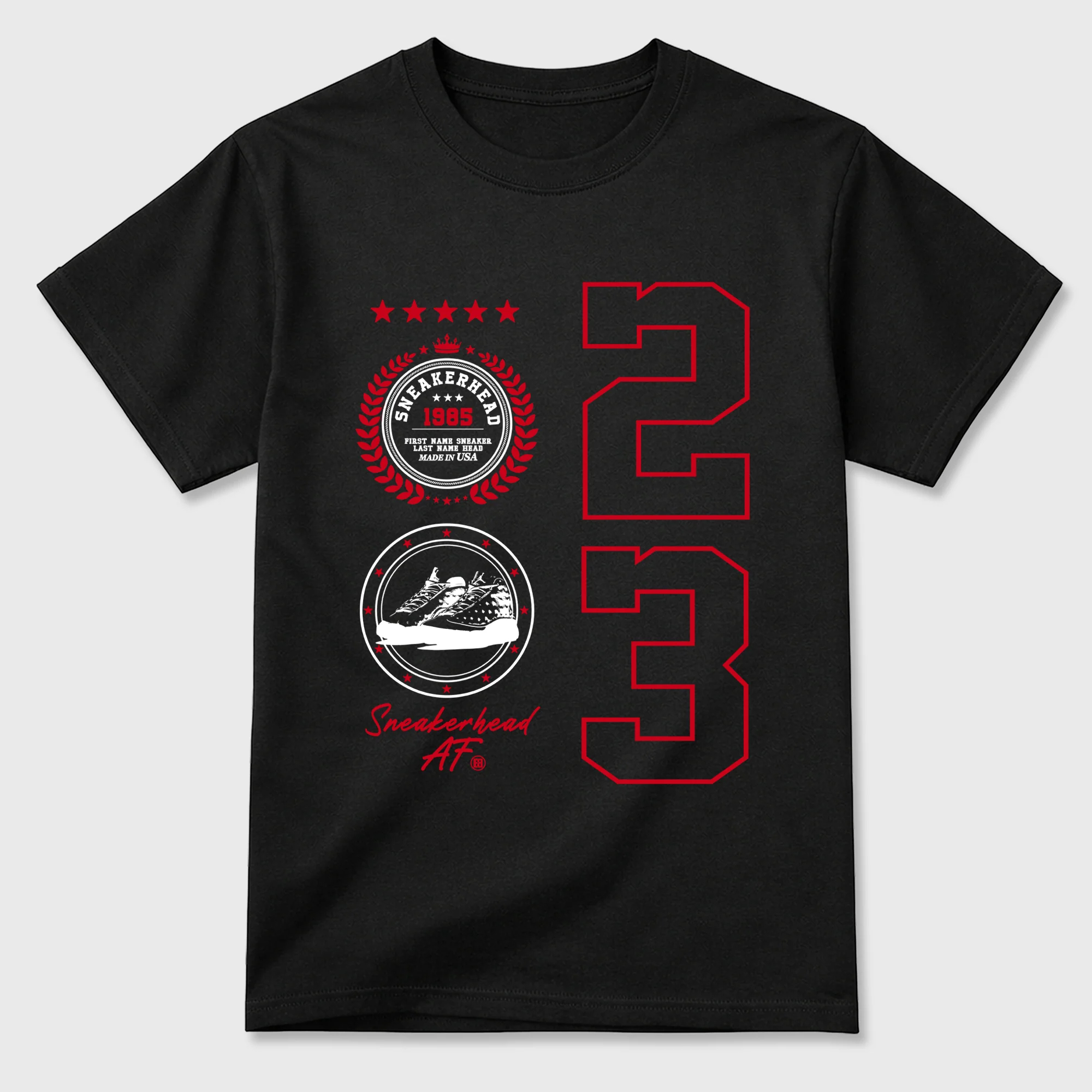 Sneaker Emblem Sneaker Tees - Air Jordan 13 University Red