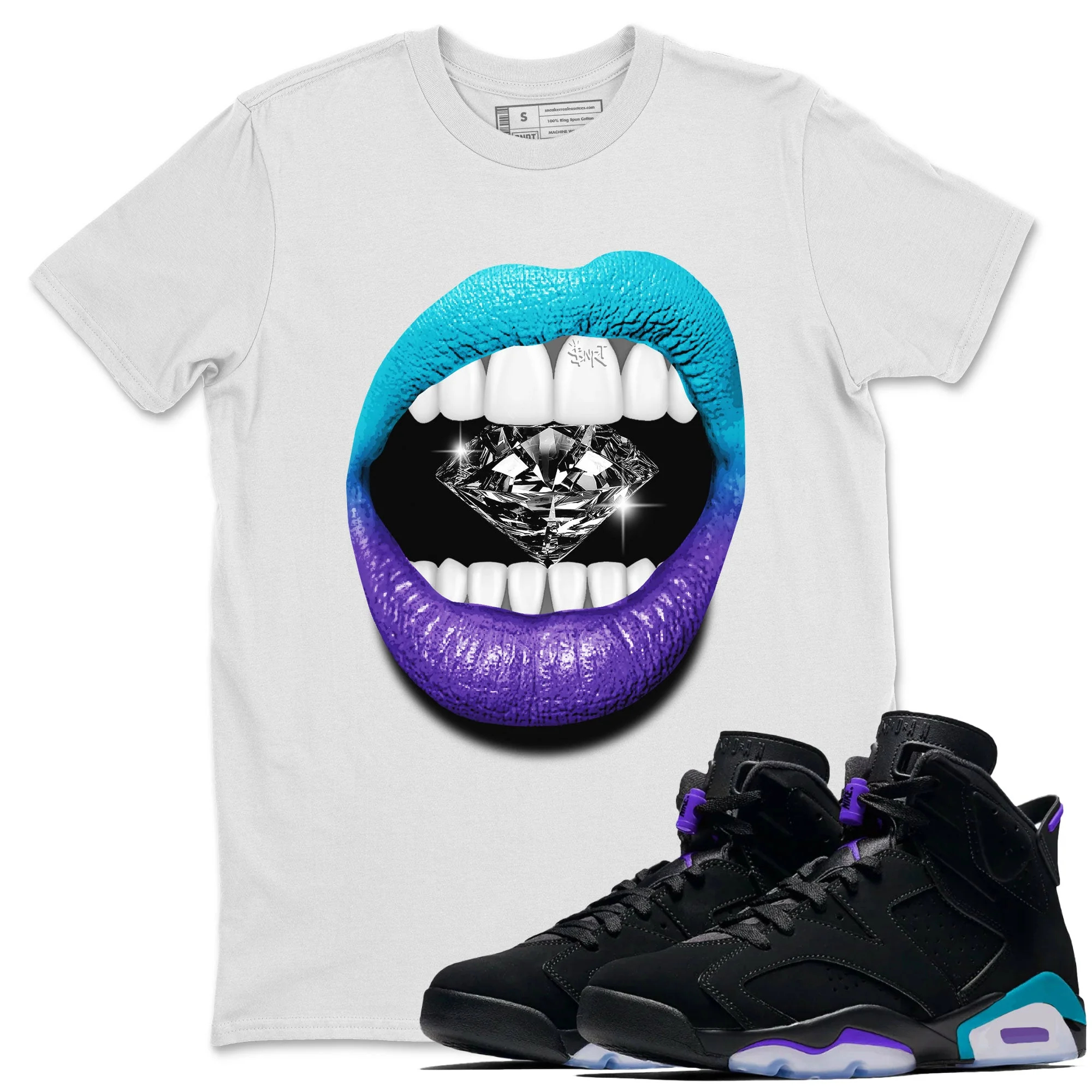 Lips Diamond Unisex Tops - Air Jordan 6 Aqua