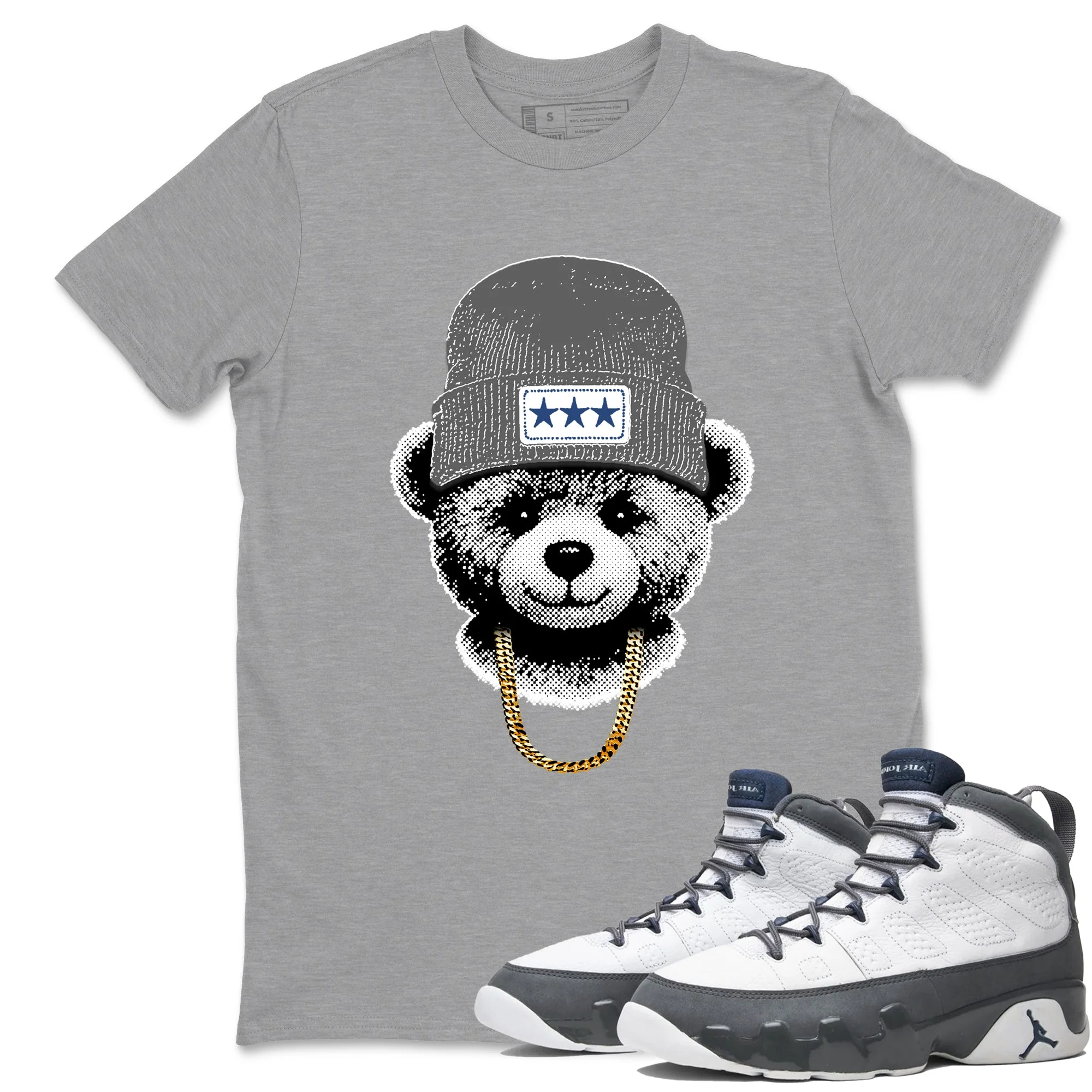 Gangster Teddy Sneaker Tees - Air Jordan 9 Flint Grey