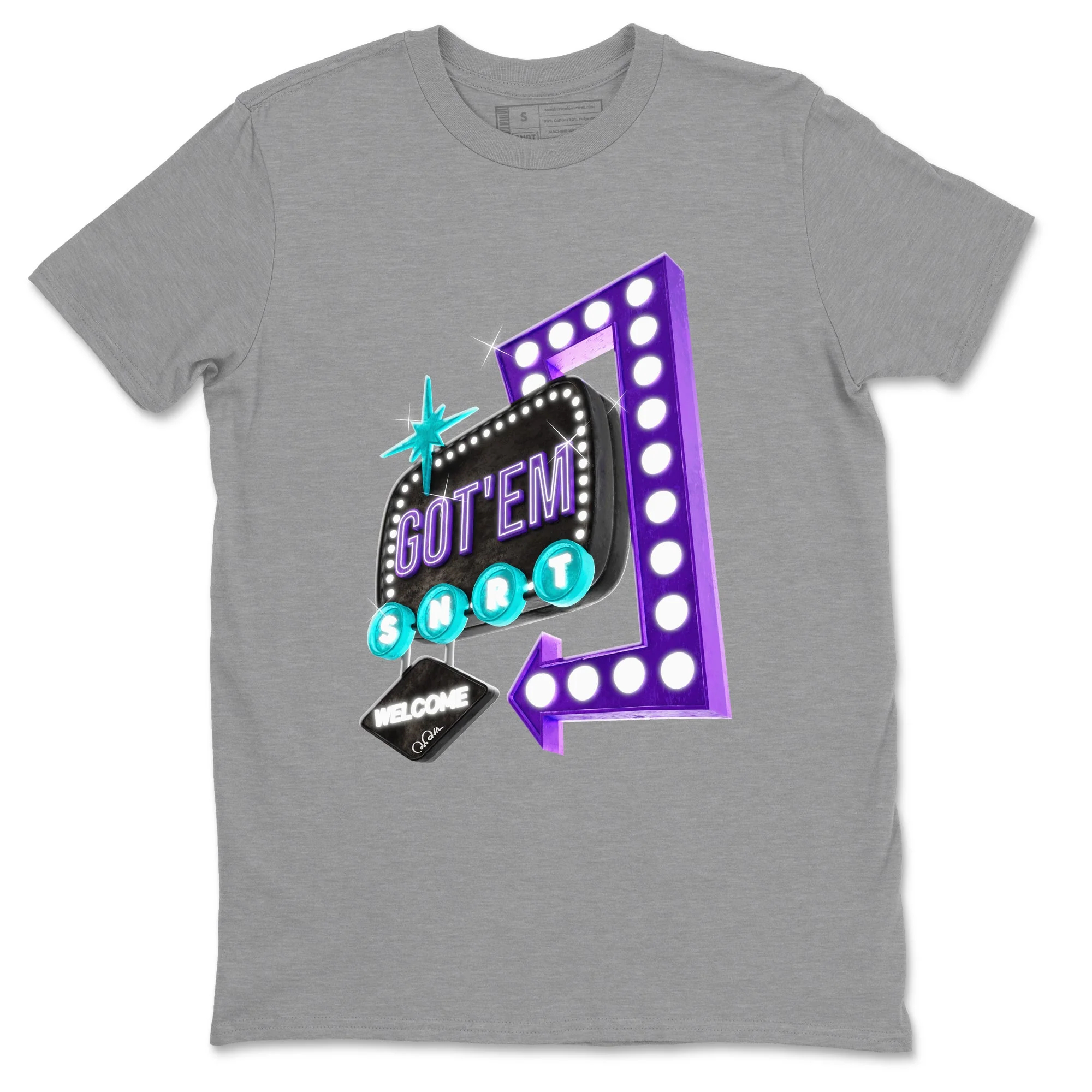 Retro Neon Sign Sneaker Tee - Air Jordan 6 Aqua