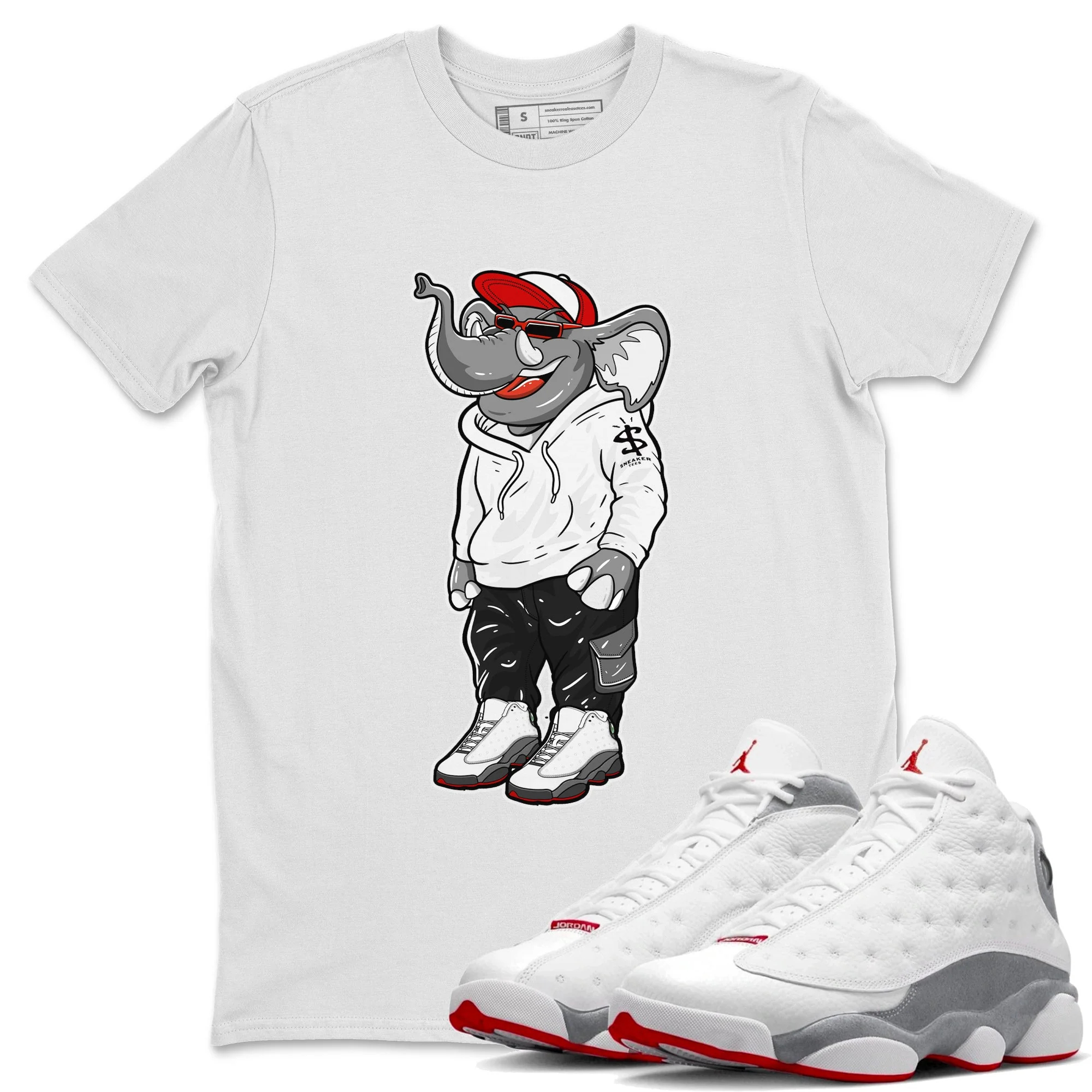 Sneakerhead Elephant Unisex Tops - Air Jordan 13 Wolf Grey
