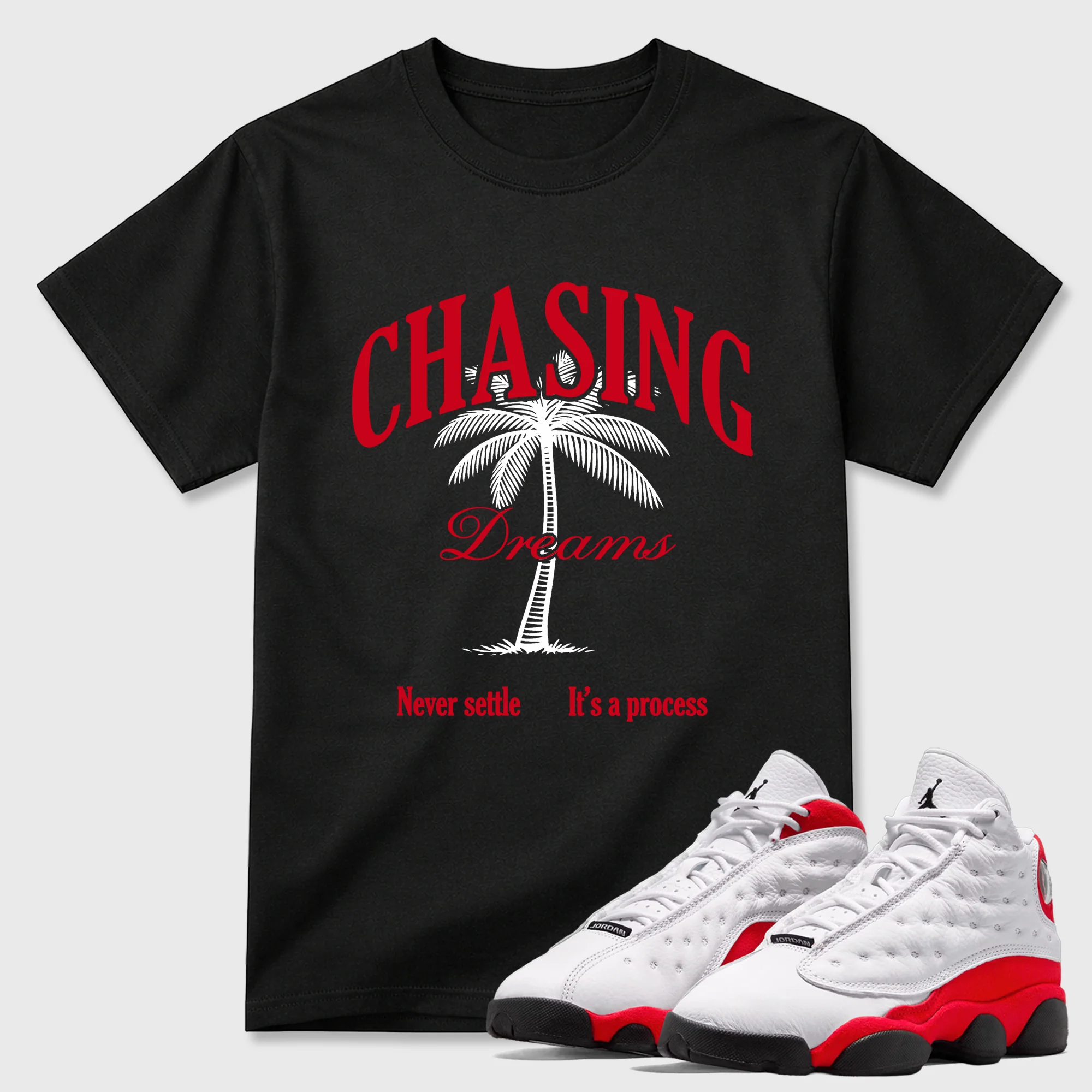 Chasing Dreams Sneaker Tees - Air Jordan 13 University Red