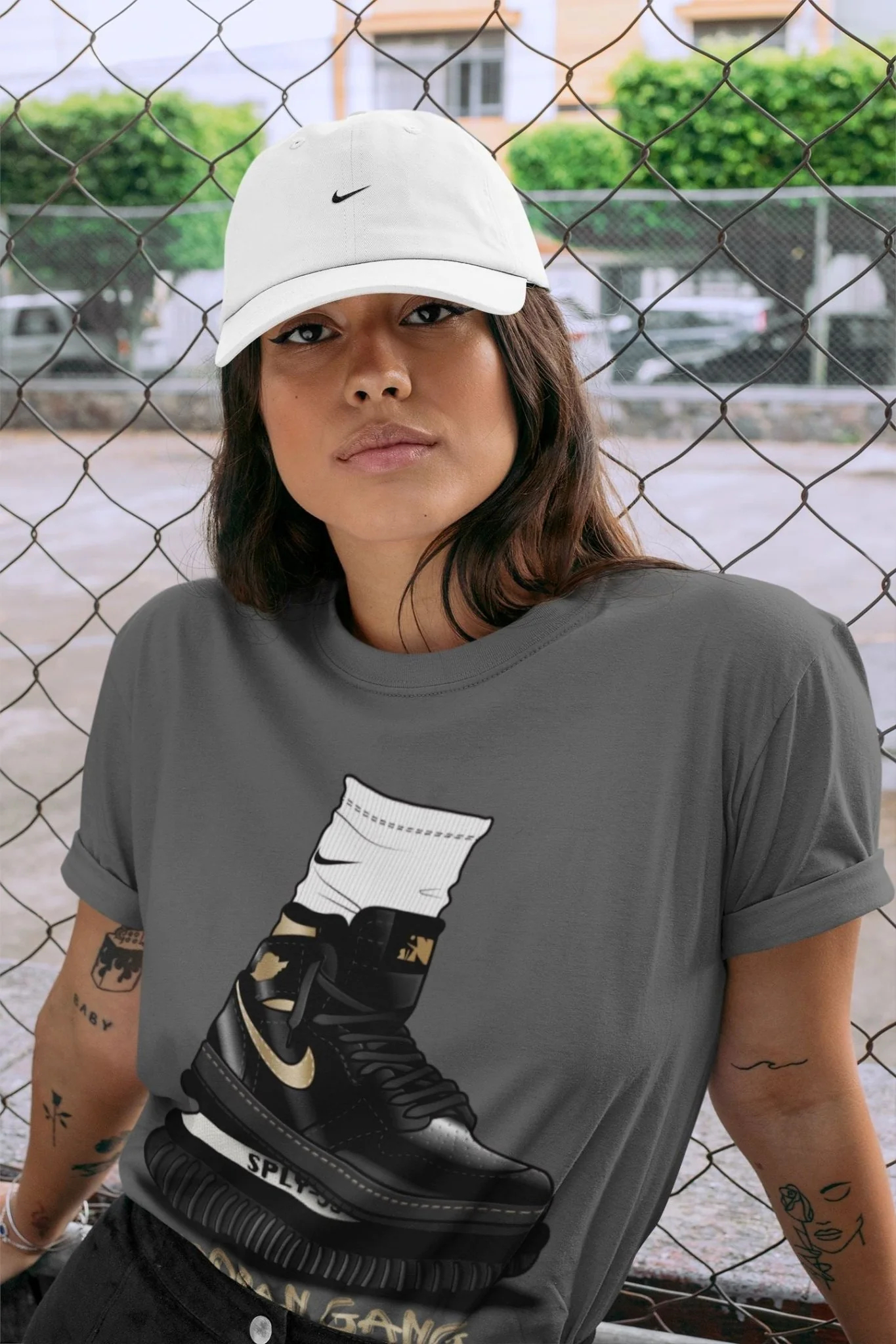 Air Jordan Gang Unisex Tops - Air Jordan 1 Black Metallic Gold