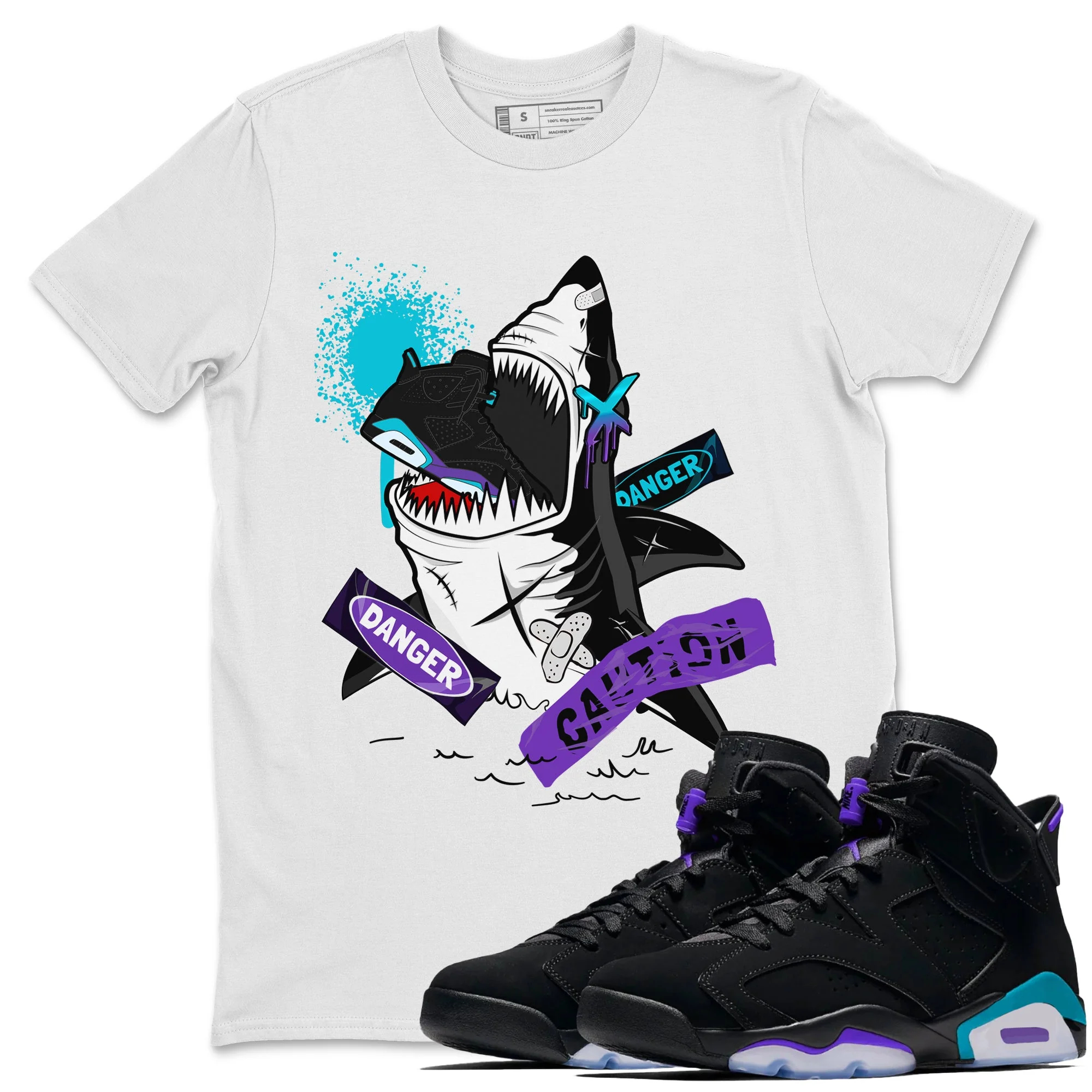Dangerous Shark SNRT Sneaker Tee - Air Jordan 6 Aqua