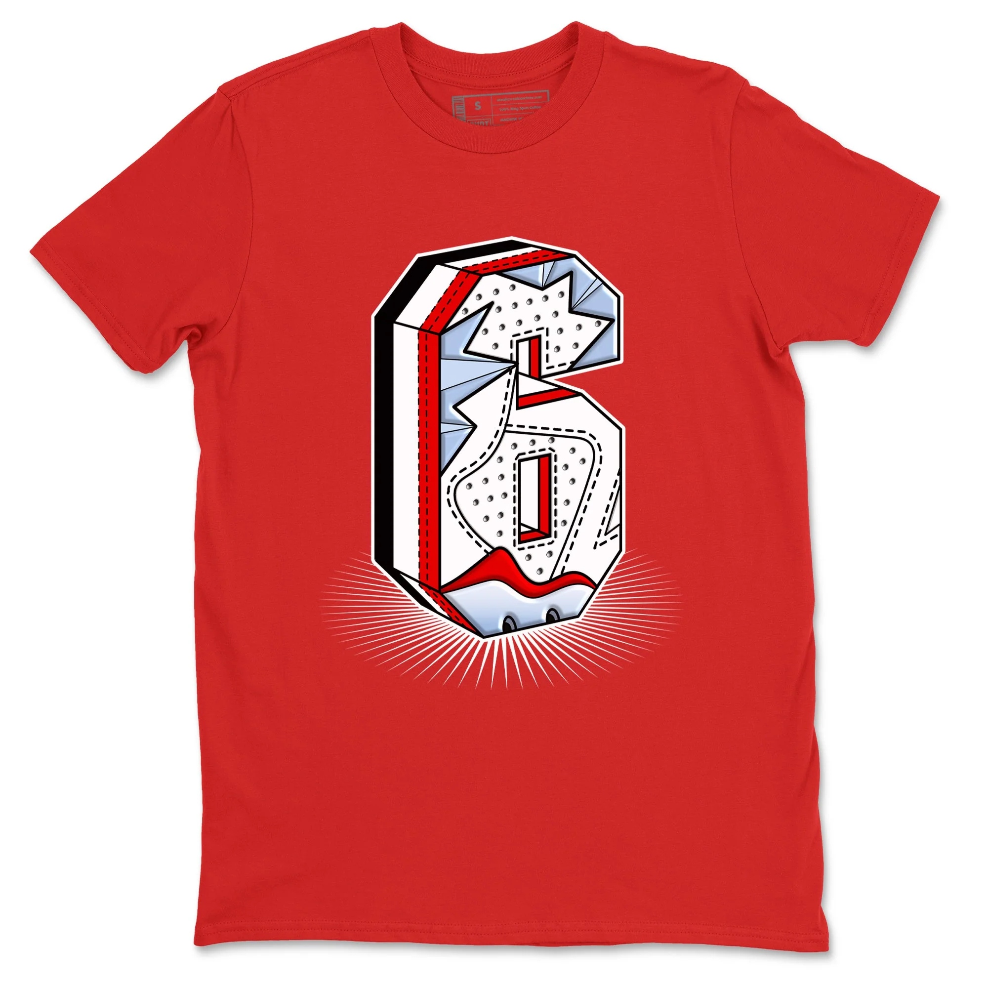 Number Statue Sneaker Tees - Air Jordan 6 Fire Red