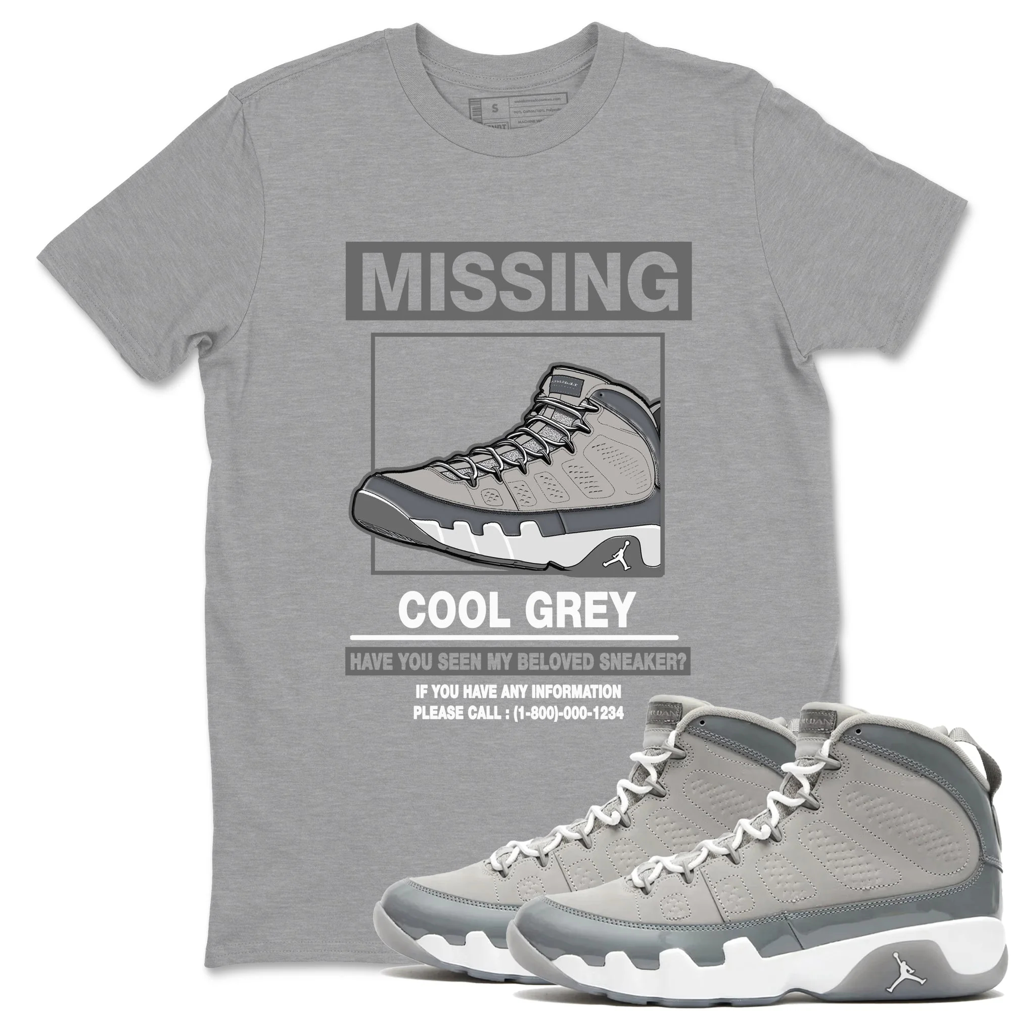 Missing Sneaker Sneaker Tees - Air Jordan 9 Cool Grey