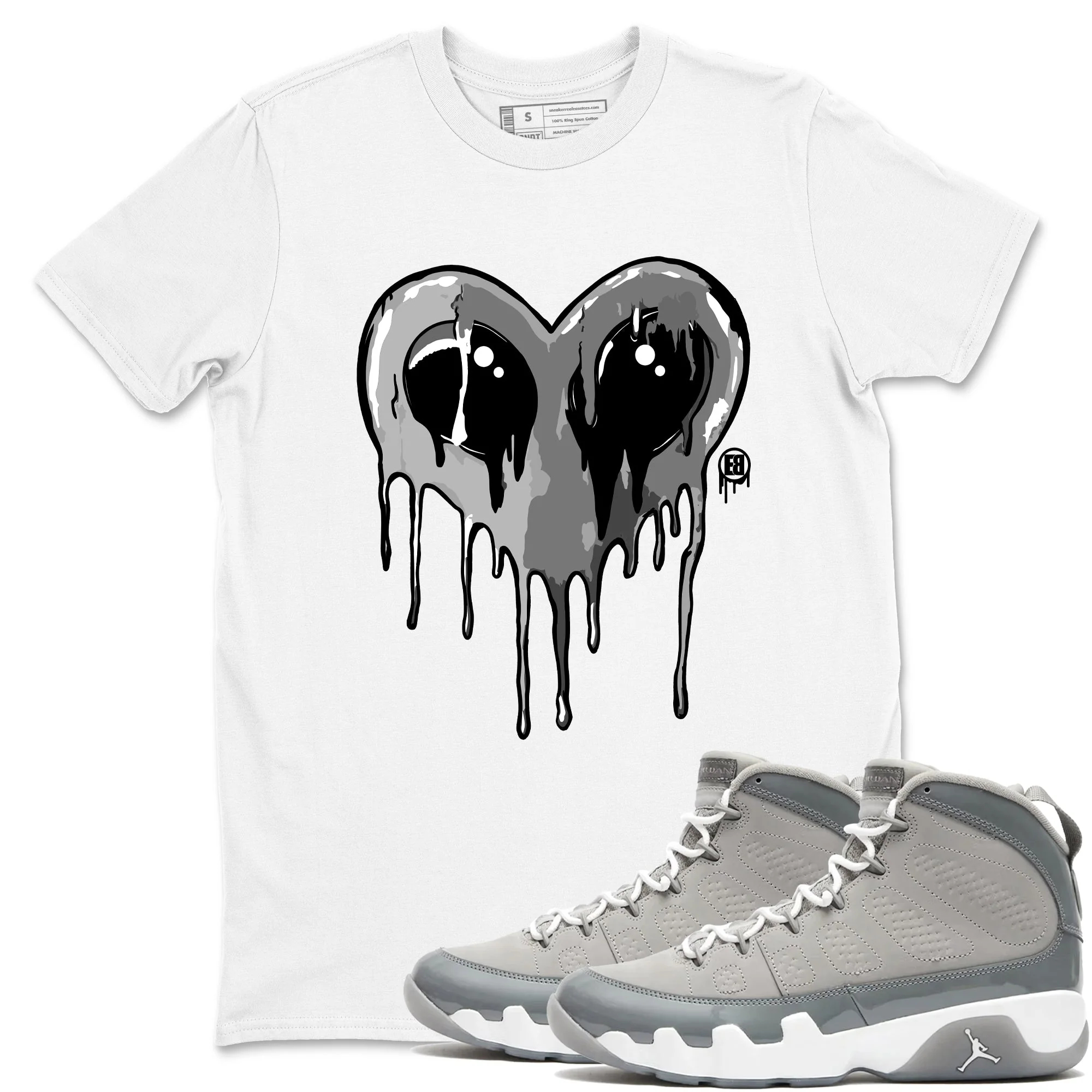 Heart Alien Sneaker Tees - Air Jordan 9 Cool Grey