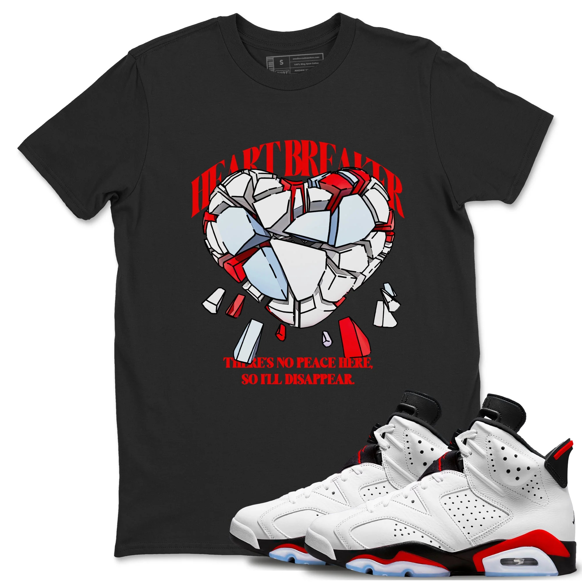 Heart Breaker Sneaker Tees - Air Jordan 6 Fire Red