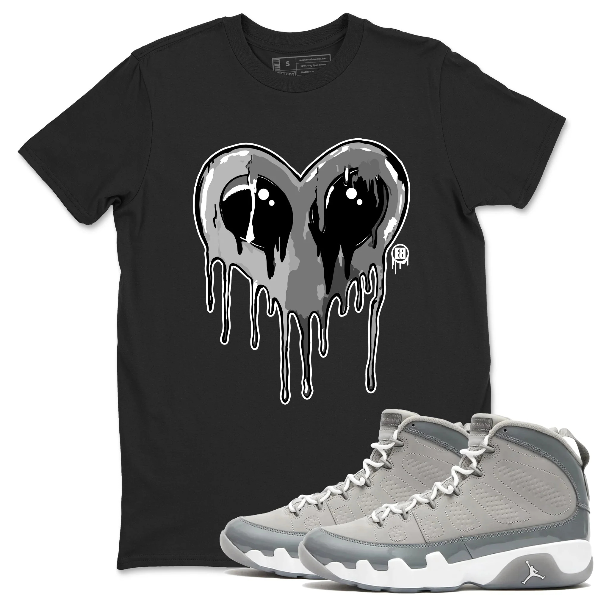 Heart Alien Sneaker Tees - Air Jordan 9 Cool Grey