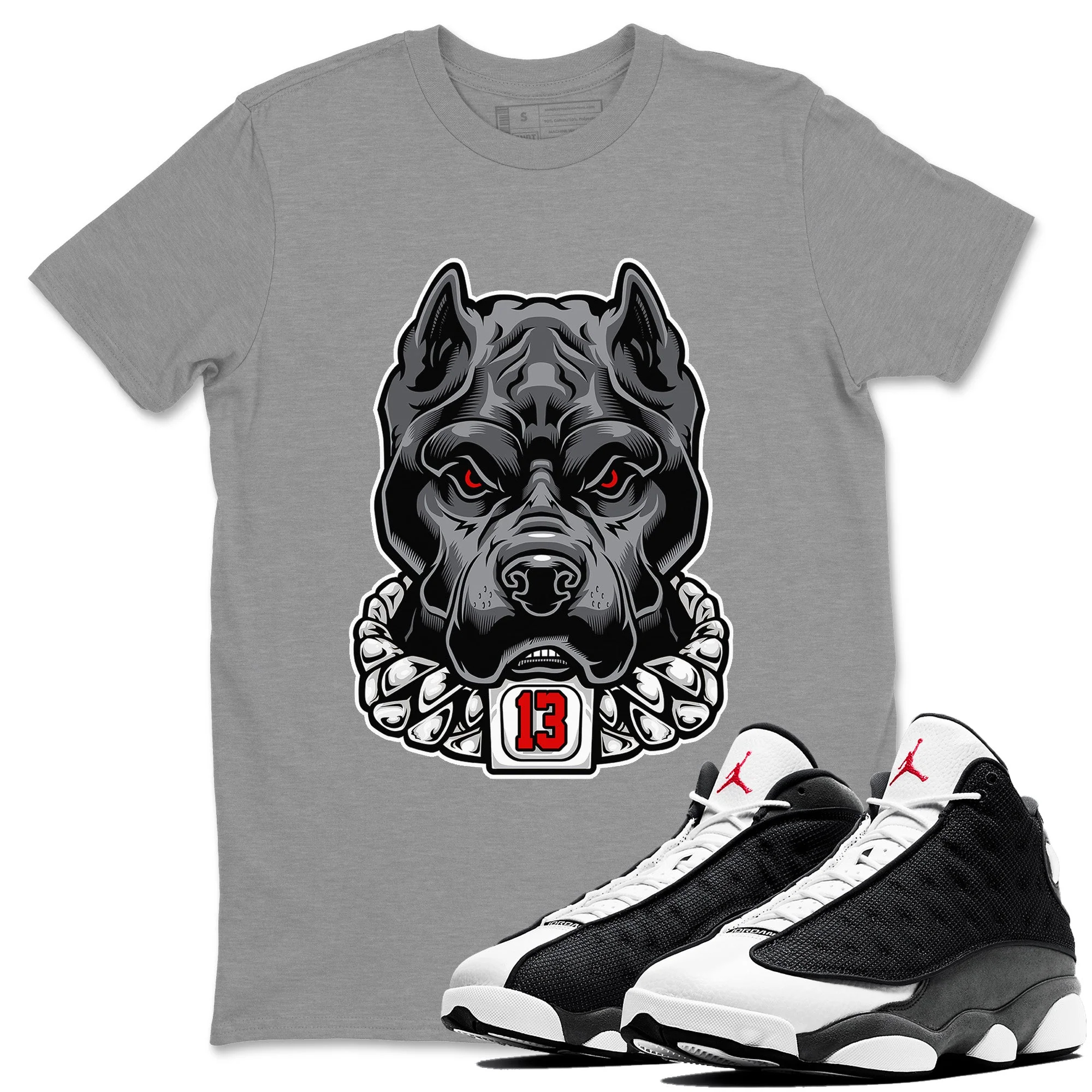 Pitbull Unisex Tops - Air Jordan 13 Black Flint