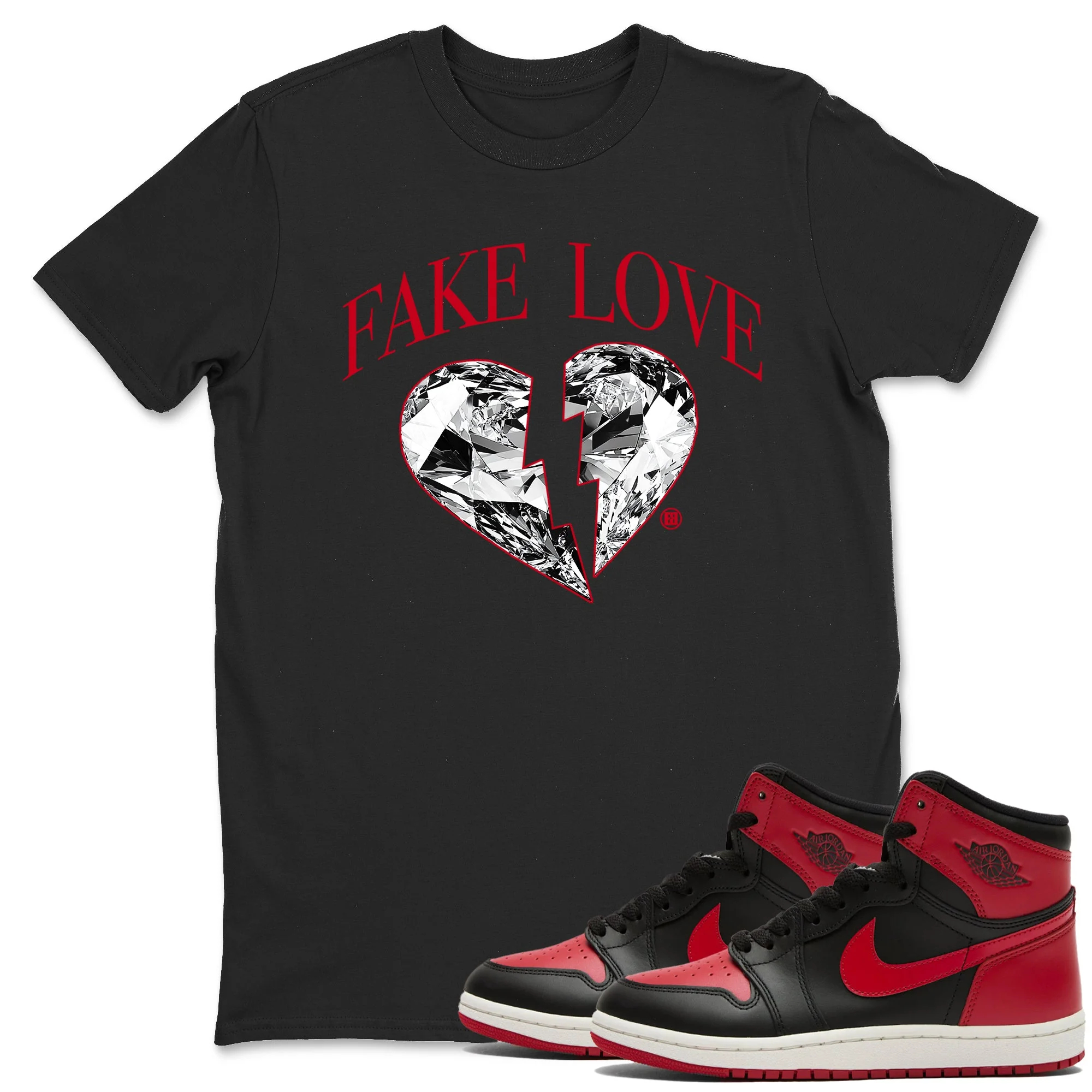 Fake Love Sneaker Tees - Air Jordan 1 '85 Bred