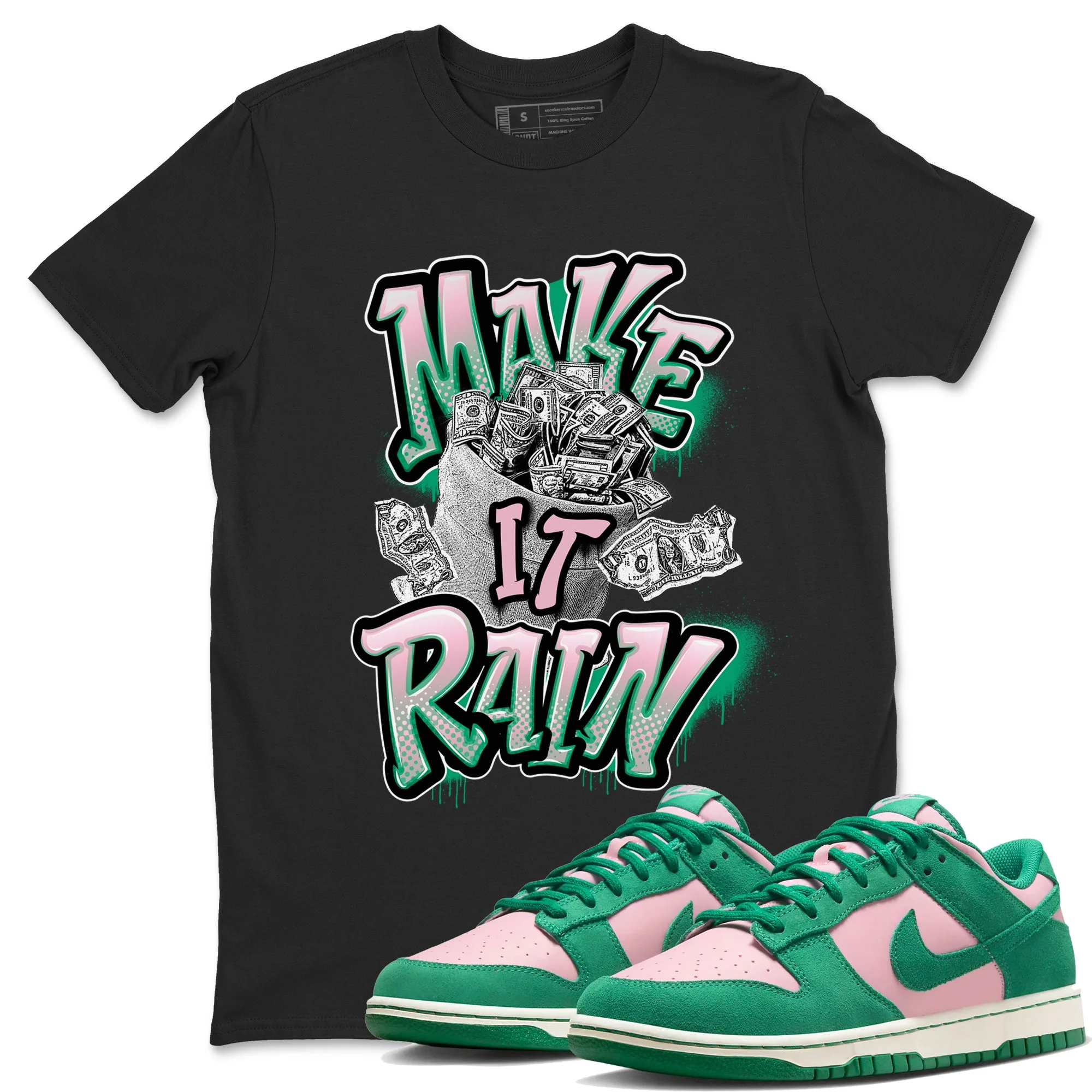 Make It Rain Money Sneaker Tees - Dunk Medium Soft Pink Malachite