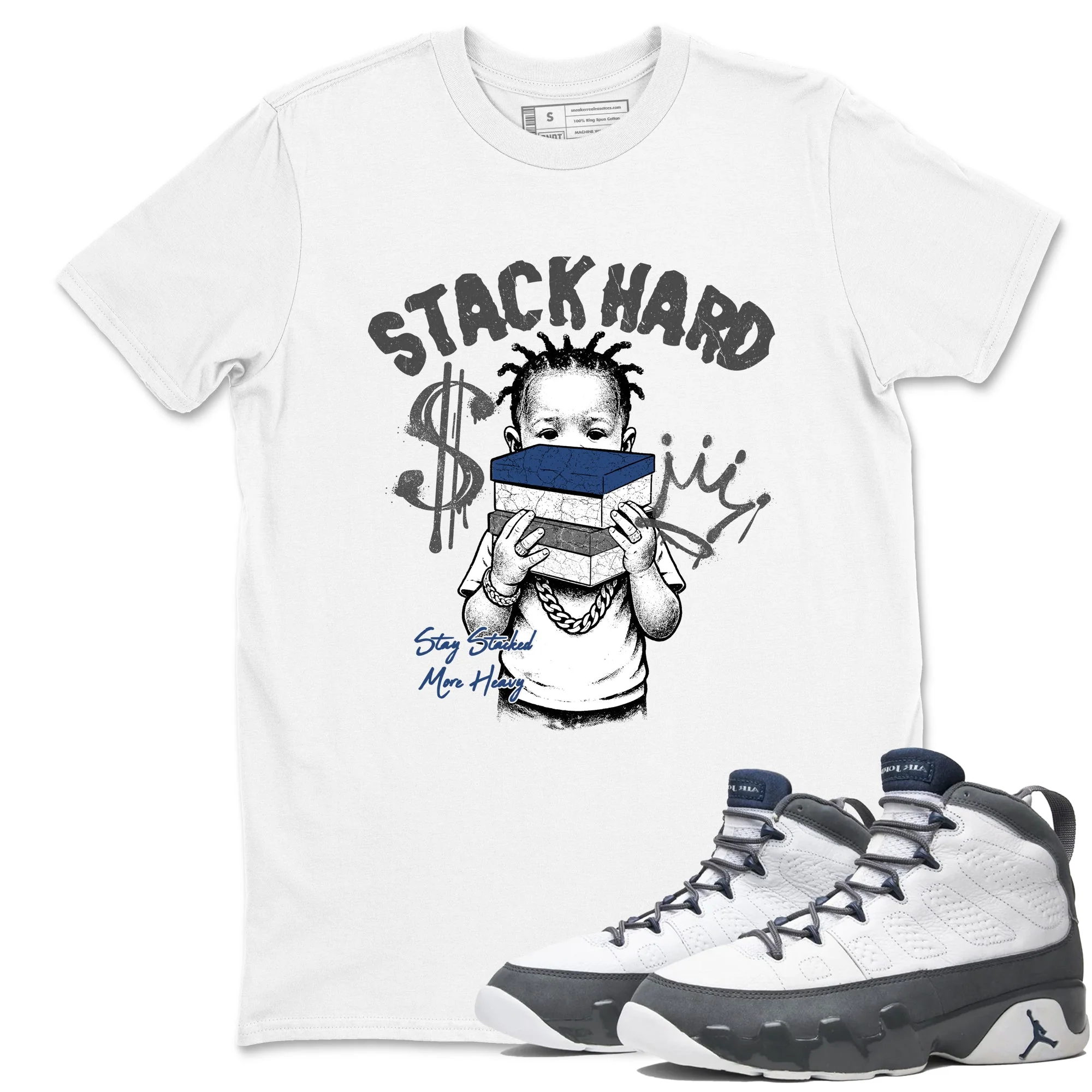 Stack Hard Sneaker Tees - Air Jordan 9 Flint Grey