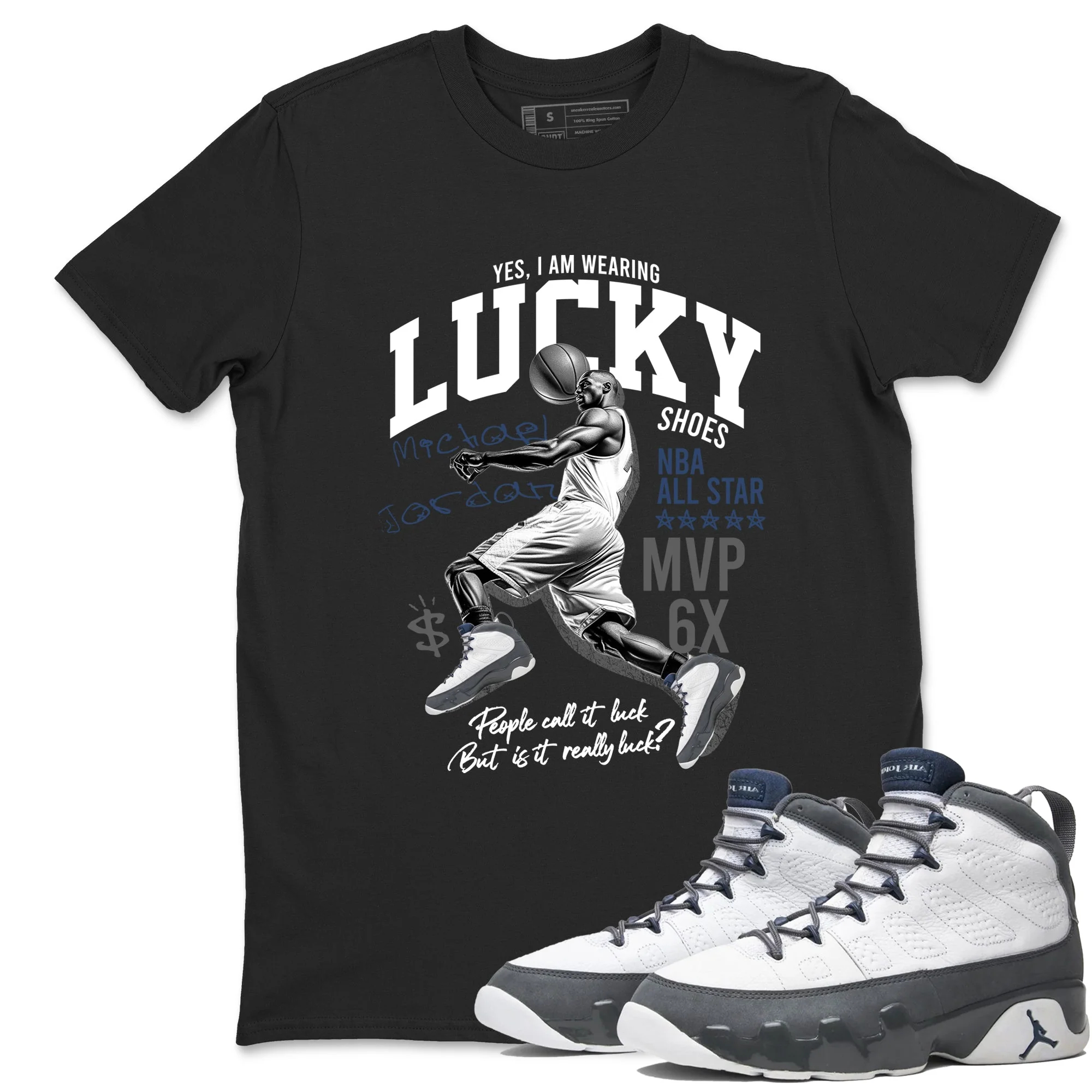 Lucky Player Sneaker Tees - Air Jordan 9 Flint Grey