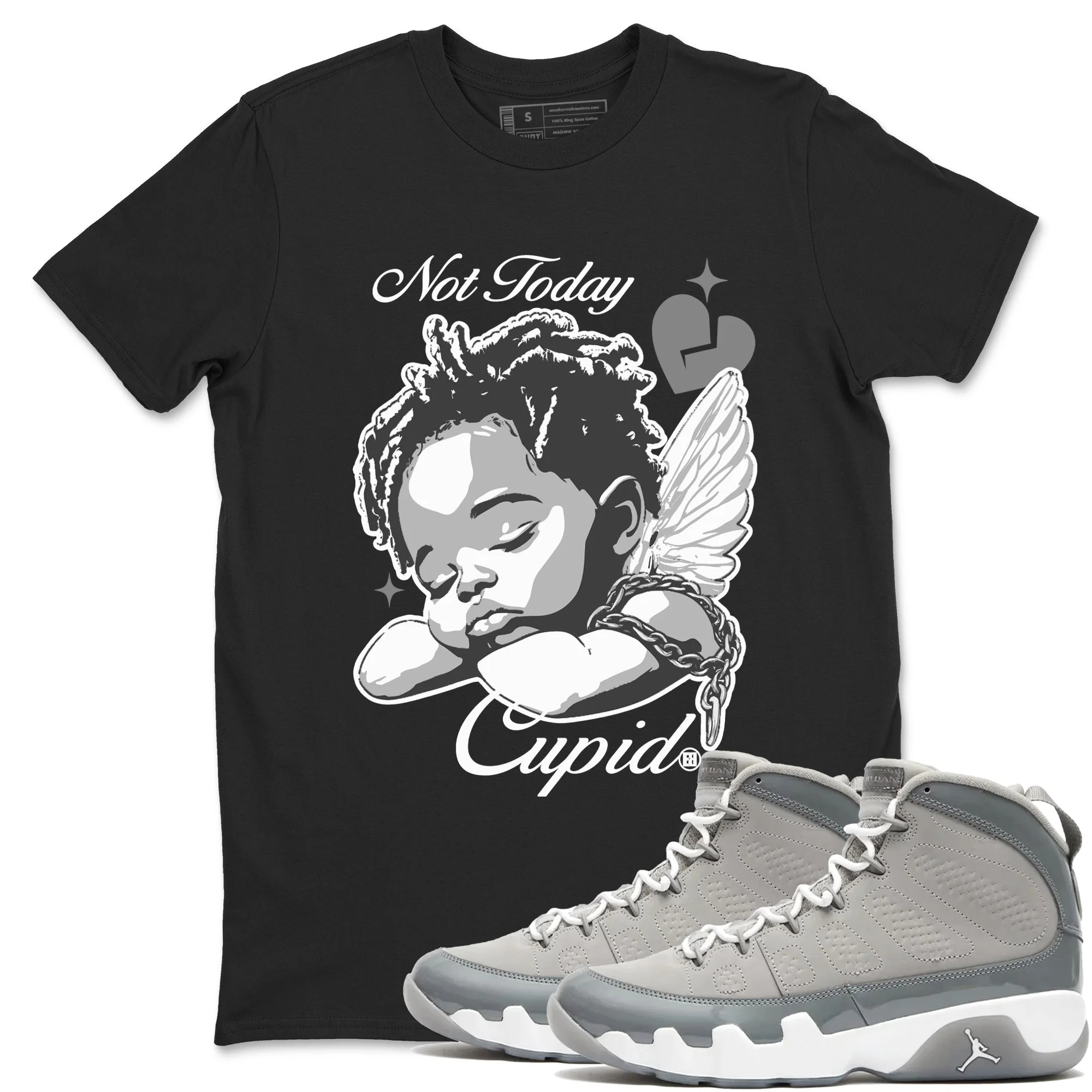 Not Today Cupid Sneaker Tees - Air Jordan 9 Cool Grey