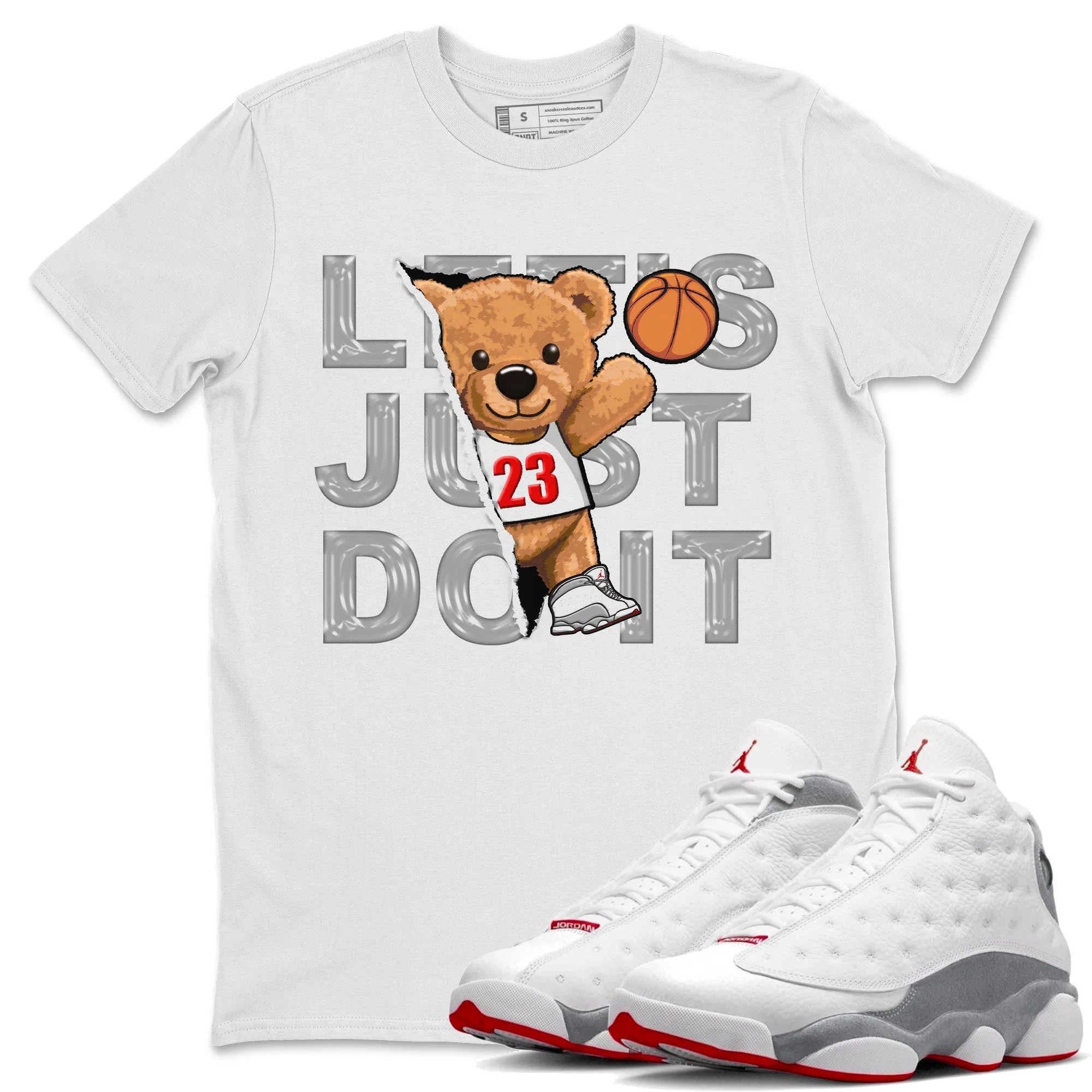 Rip Out Bear Unisex Tops - Air Jordan 13 Wolf Grey