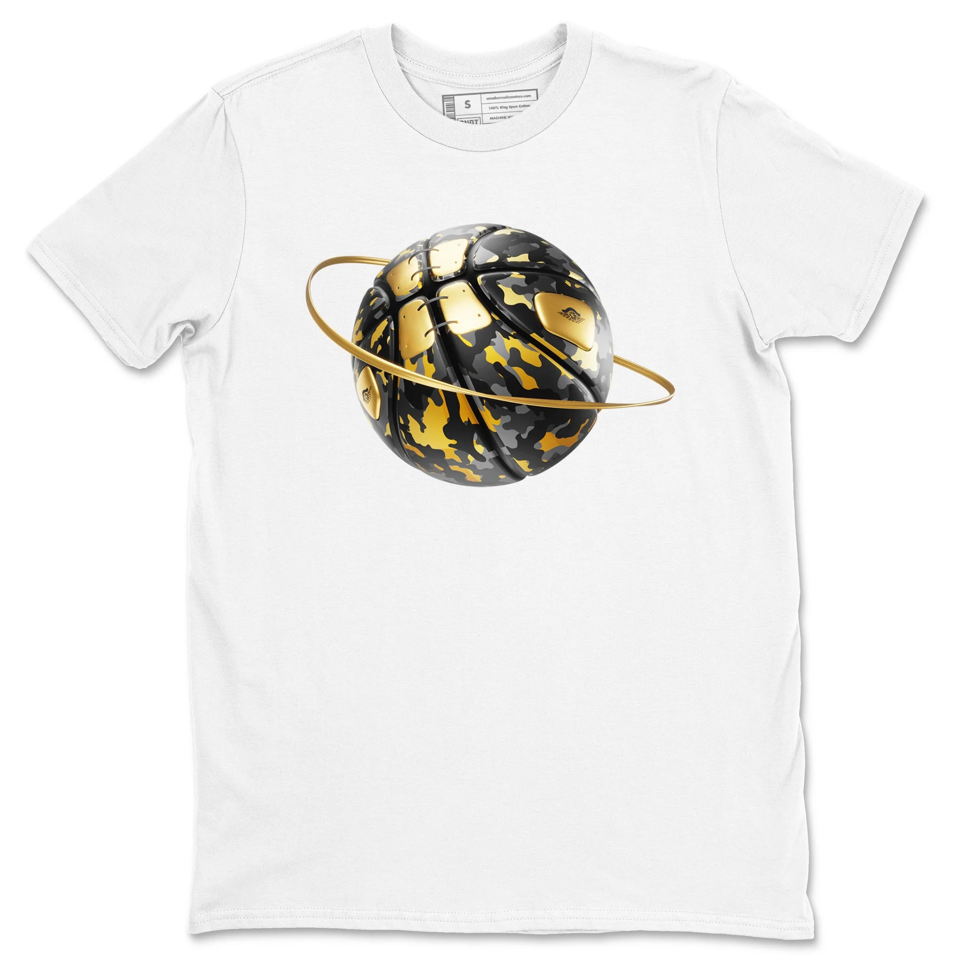 Camo Basketball Planet Sneaker Tees - Air Jordan 1 Black Metallic Gold