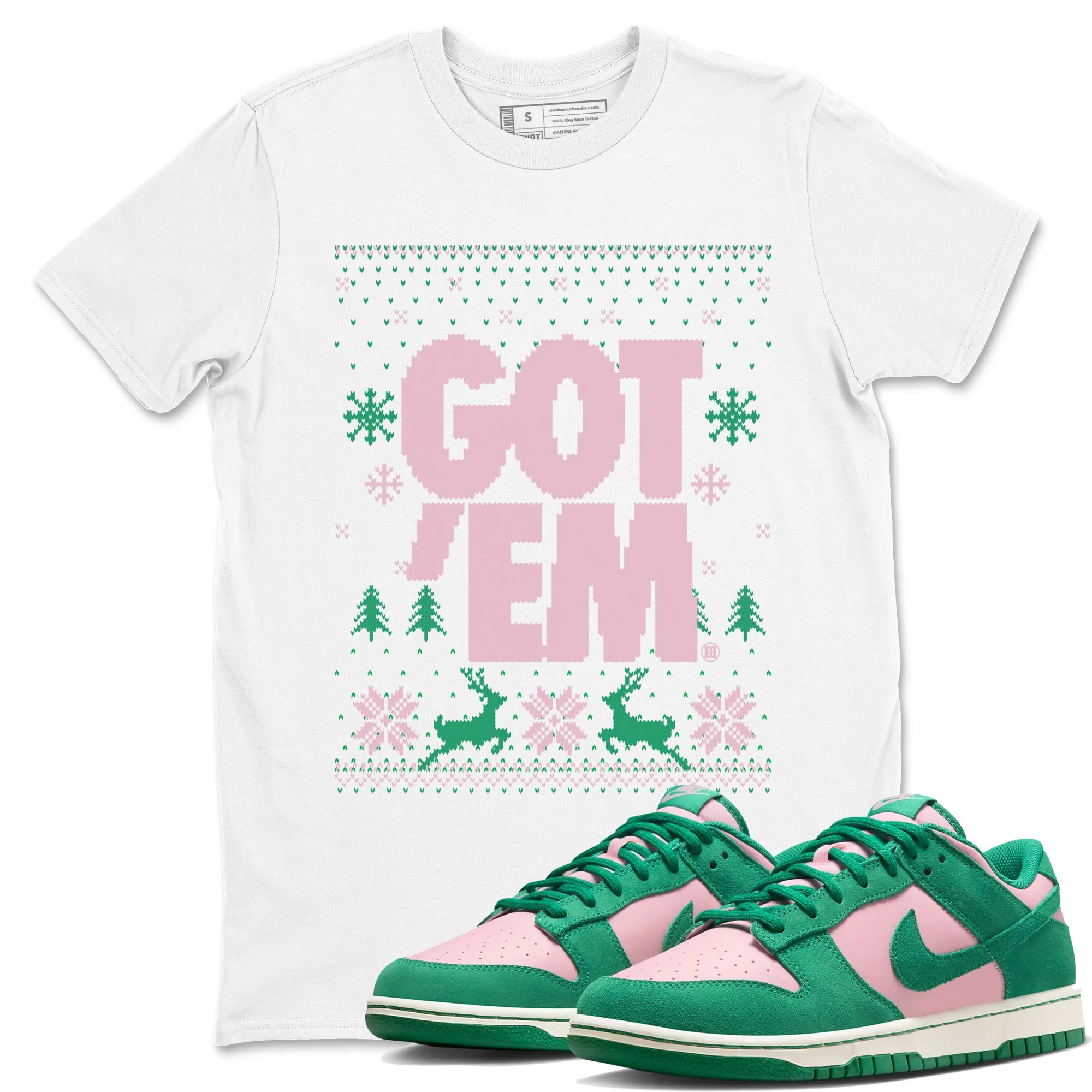 Got Em Ugly Sweater Sneaker Tees - Dunk Medium Soft Pink Malachite