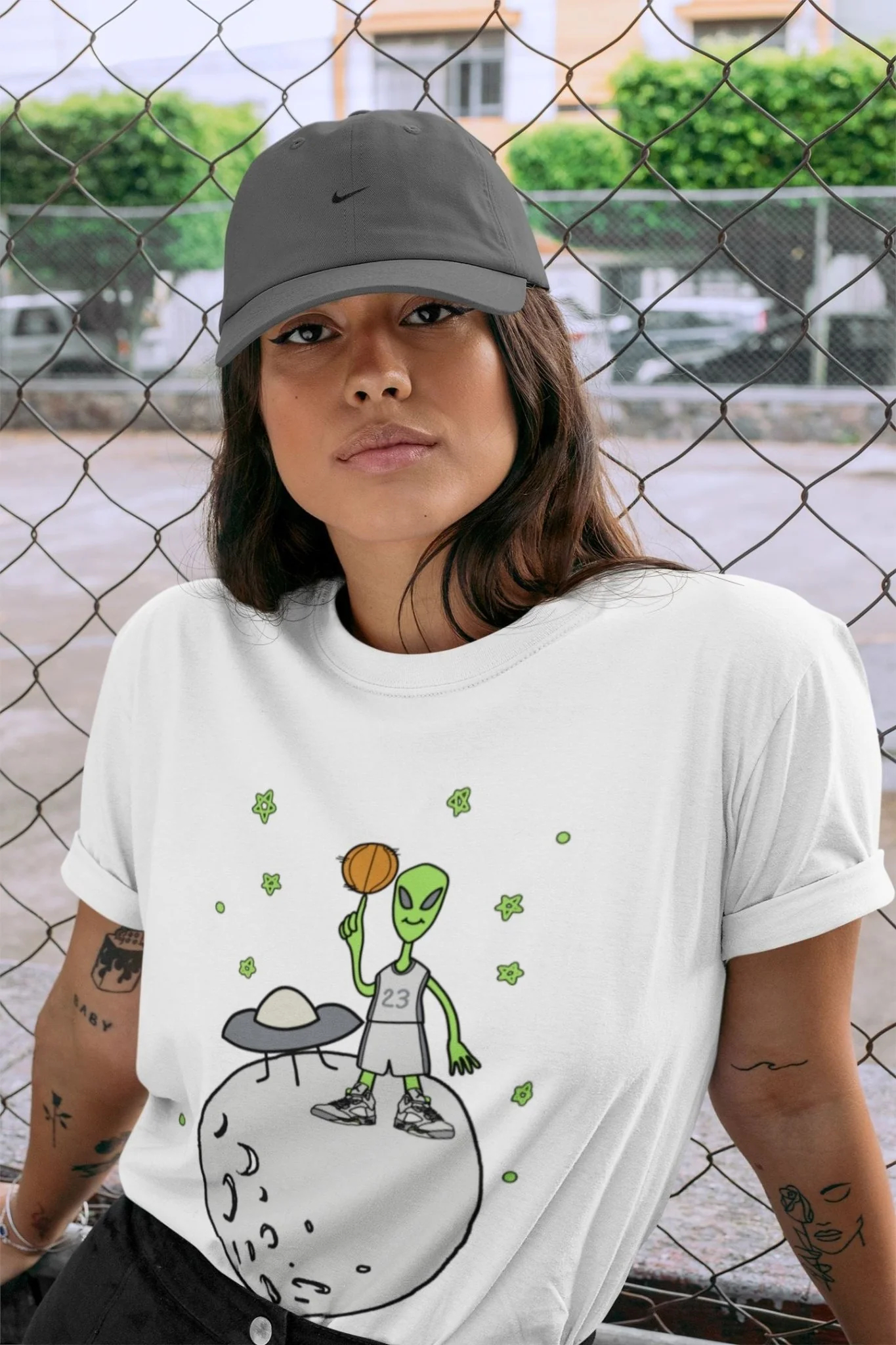Basketball Alien Unisex Tops - Air Jordan 5 Green Bean