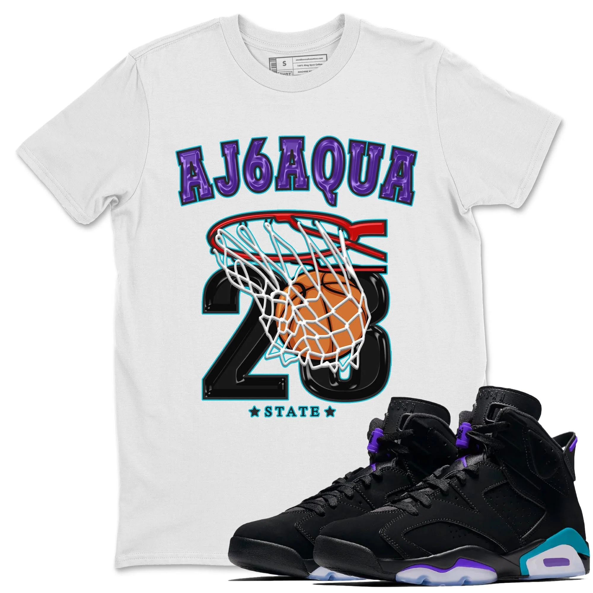 Basketball Sneaker Tee - Air Jordan 6 Aqua