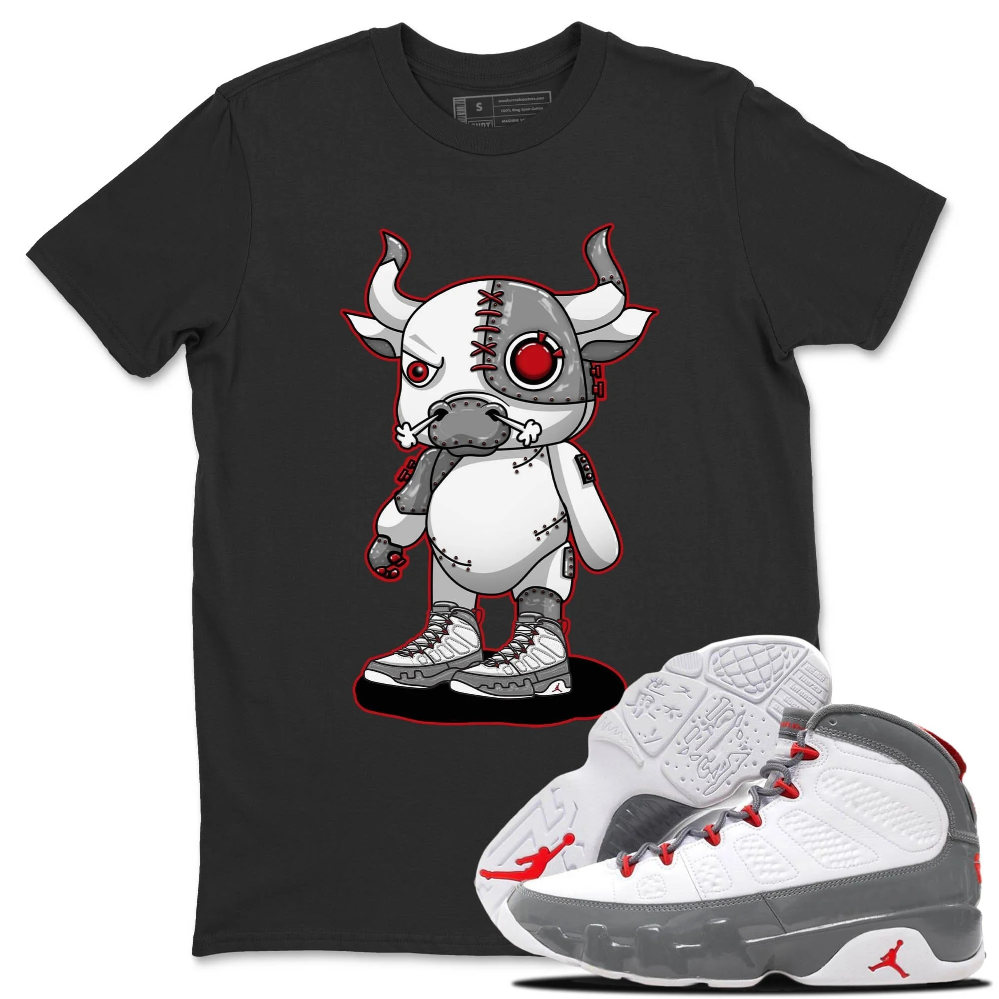 Cyborg Bull Unisex Tops - Air Jordan 9 Fire Red