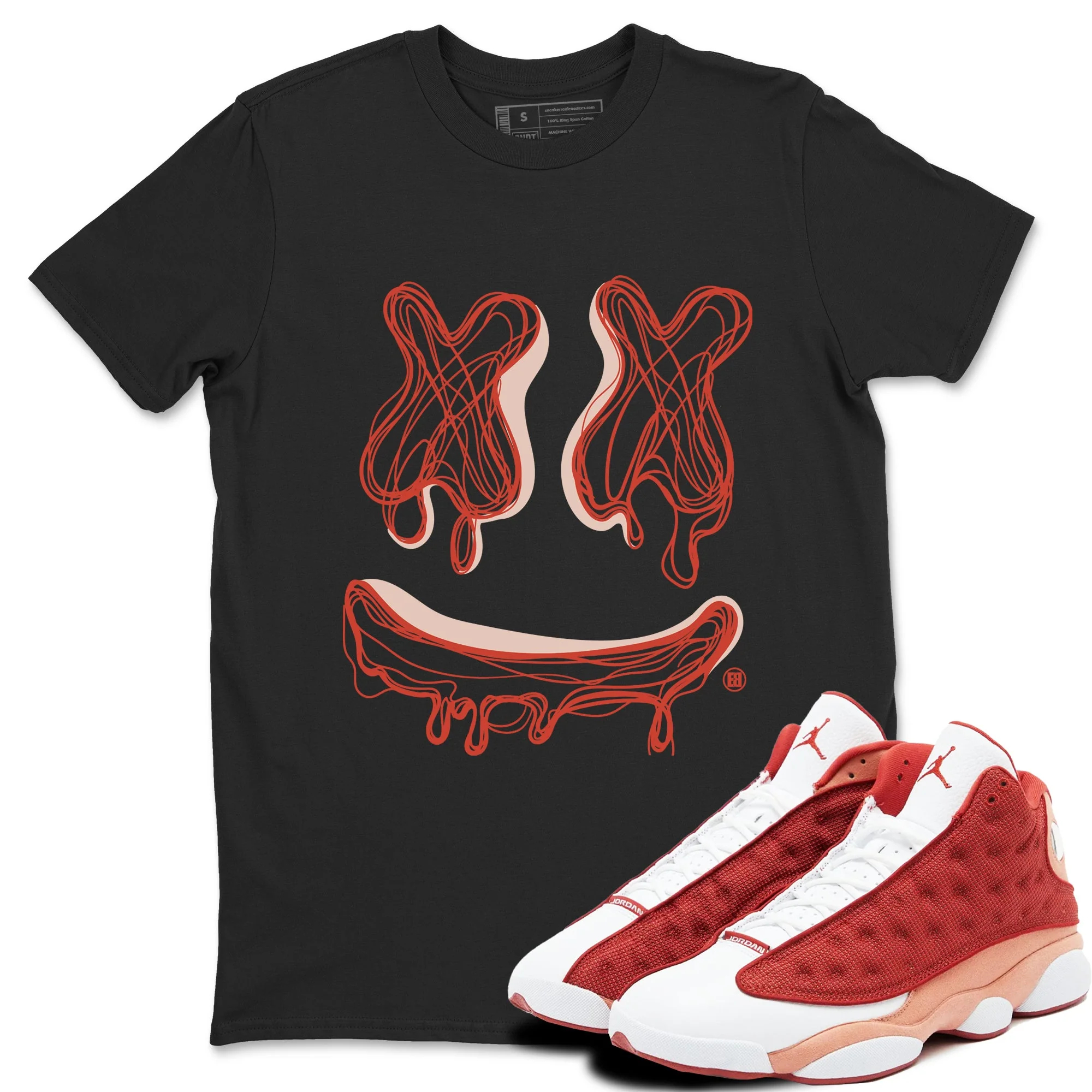 Smile Doodle Sneaker Tees - Air Jordan 13 Dune Red