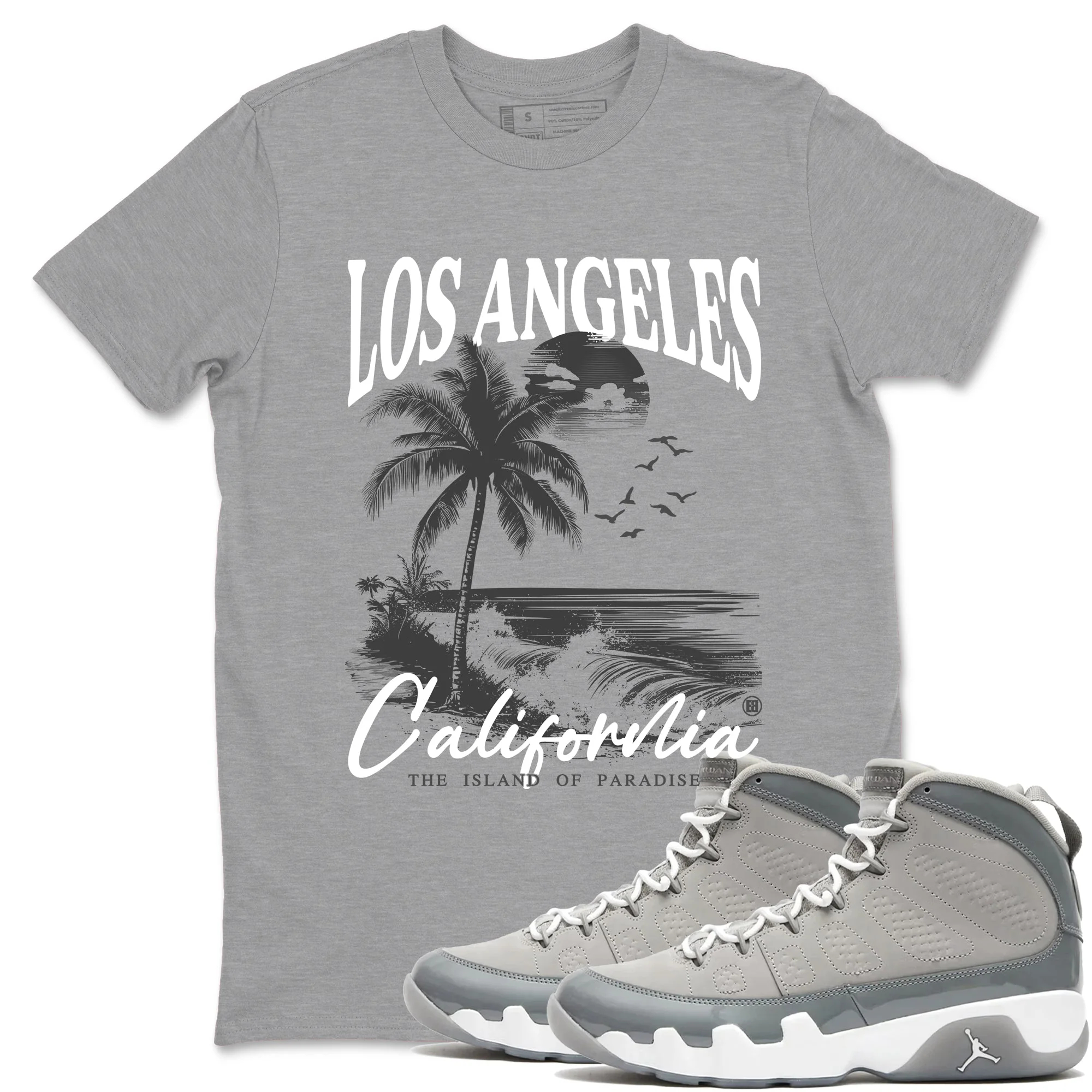Los Angeles California Sneaker Tees - Air Jordan 9 Cool Grey