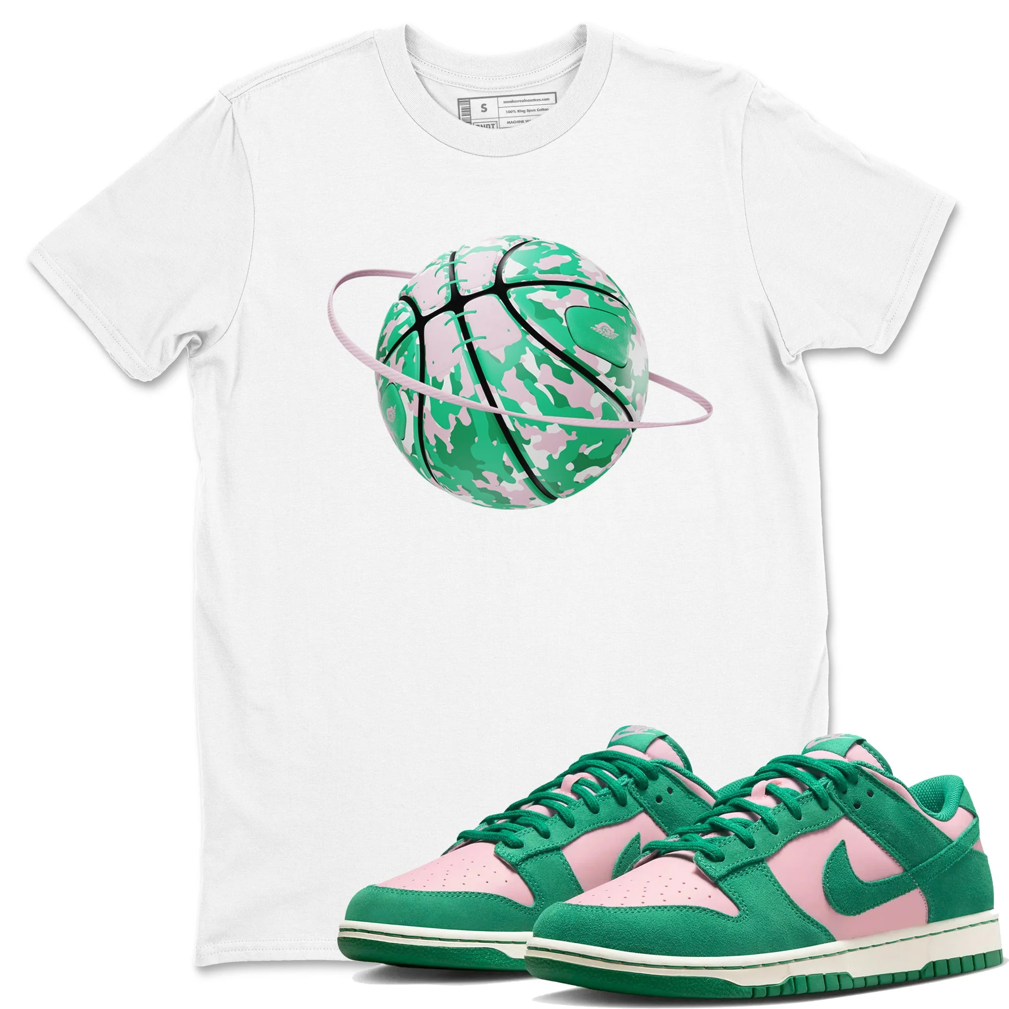Camo Basketball Planet Sneaker Tees - Dunk Medium Soft Pink Malachite