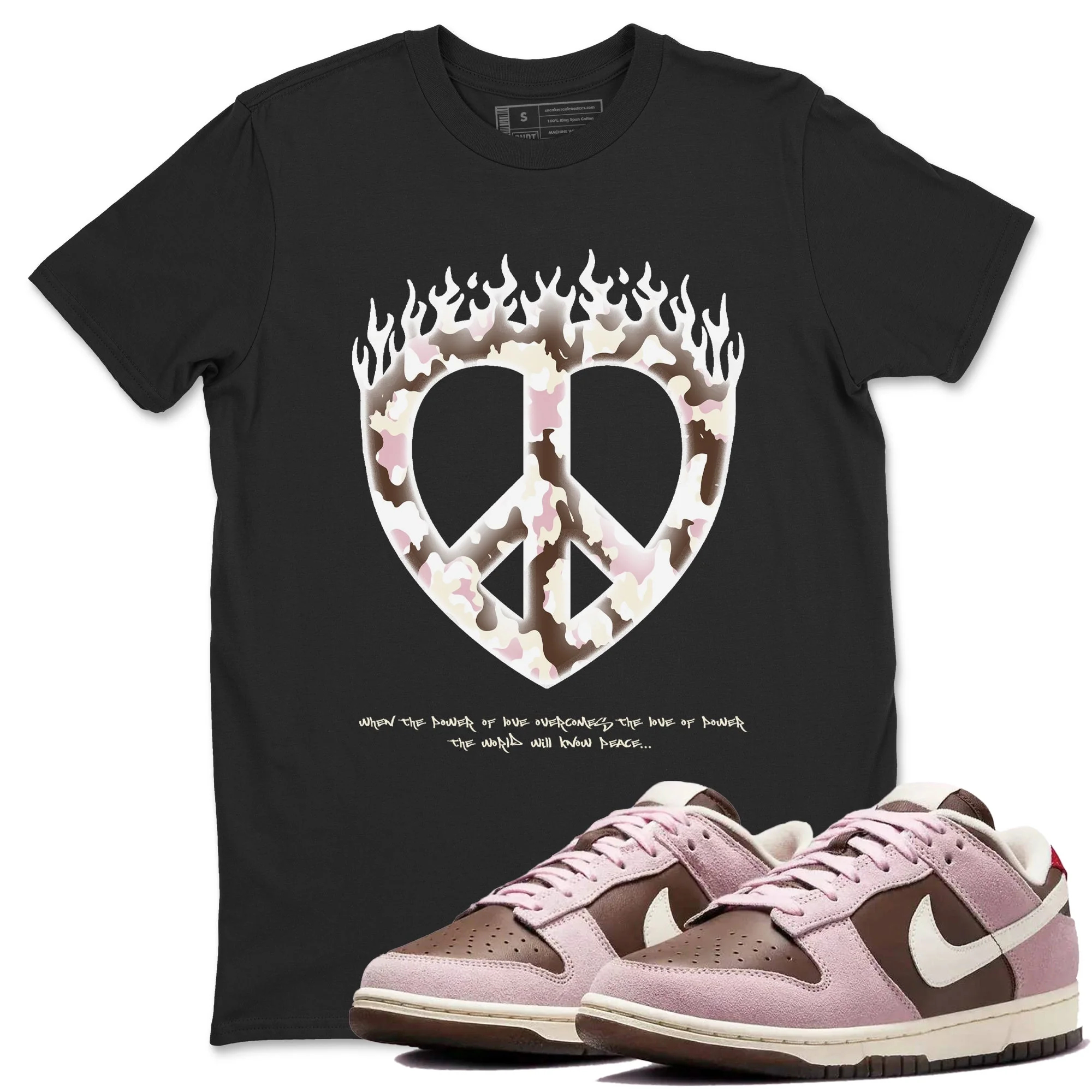 Love Peace Sneaker Tees - Dunk Cacao Wow And Pink Foam