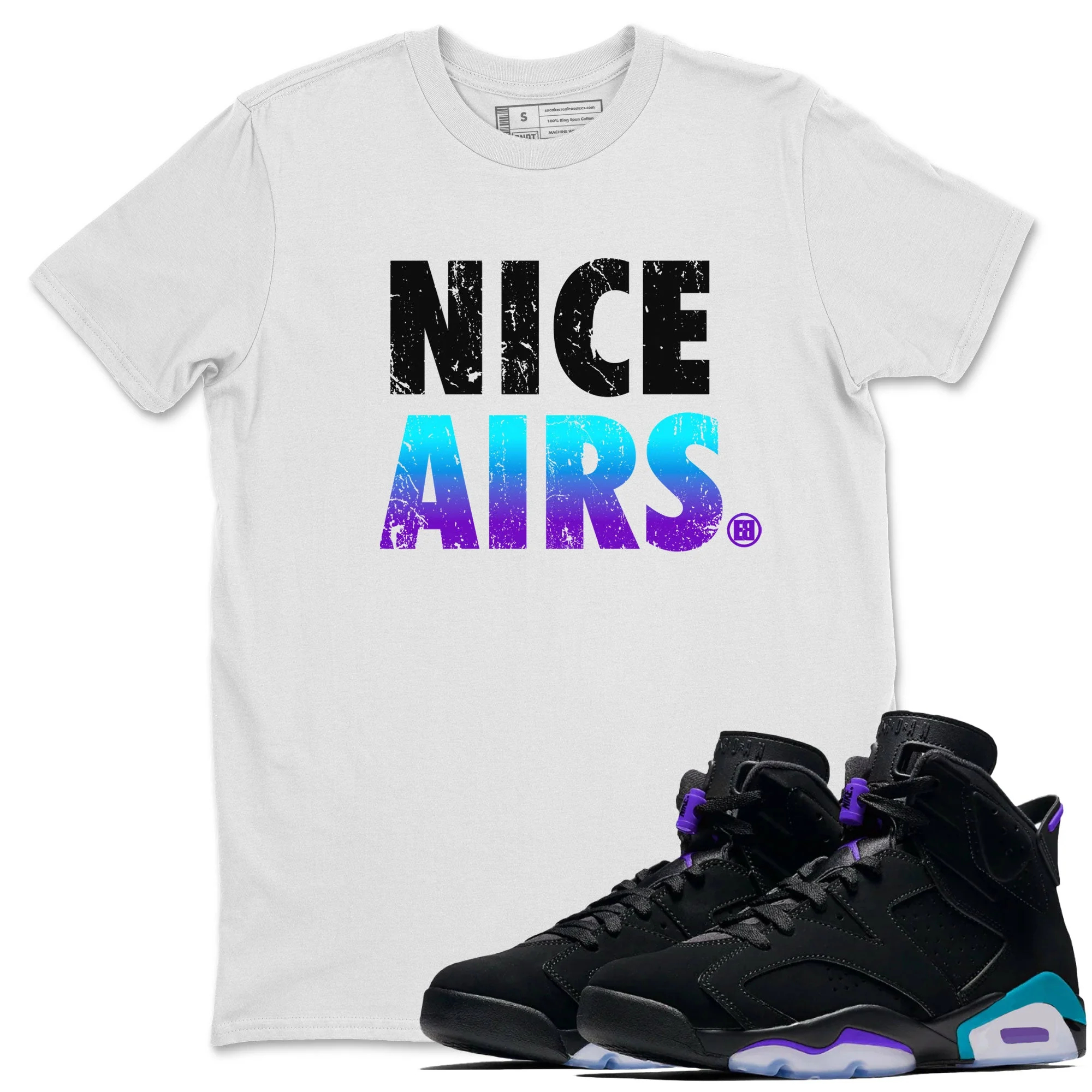 Nice Airs Sneaker Tee - Air Jordan 6 Aqua