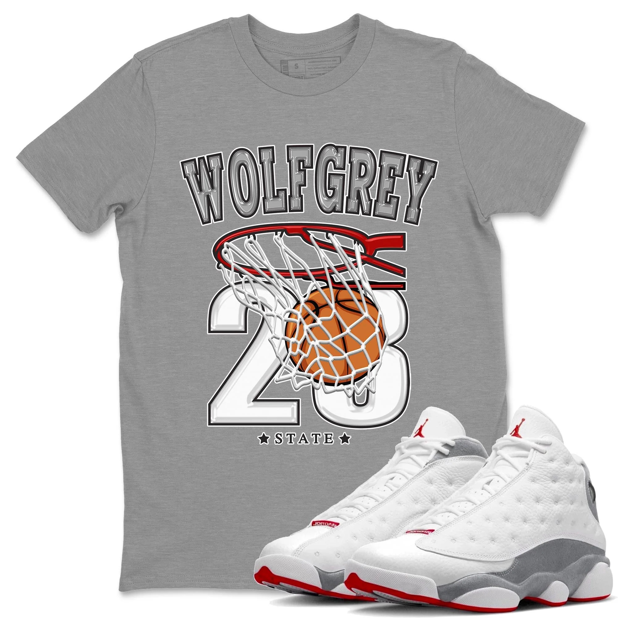Basketball Unisex Tops - Air Jordan 13 Wolf Grey