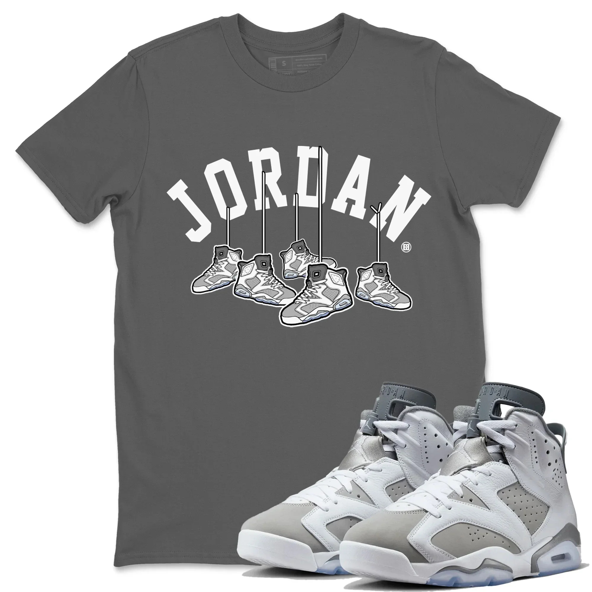 Hanging Sneakers Unisex Tops - Air Jordan 6 Cool Grey