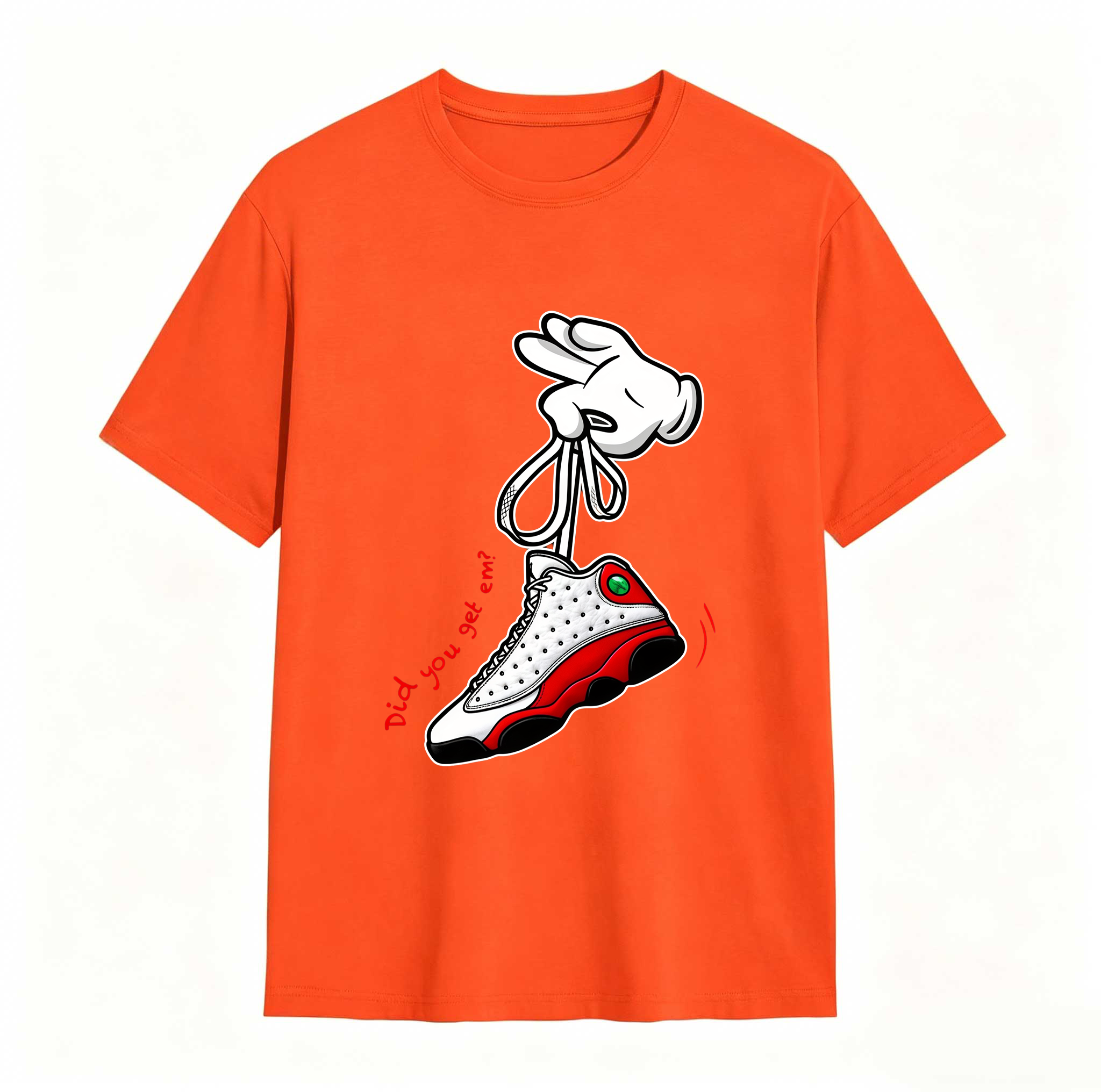 Cartoon Hands Sneaker Tees - Match Air Jordan 13 University Red