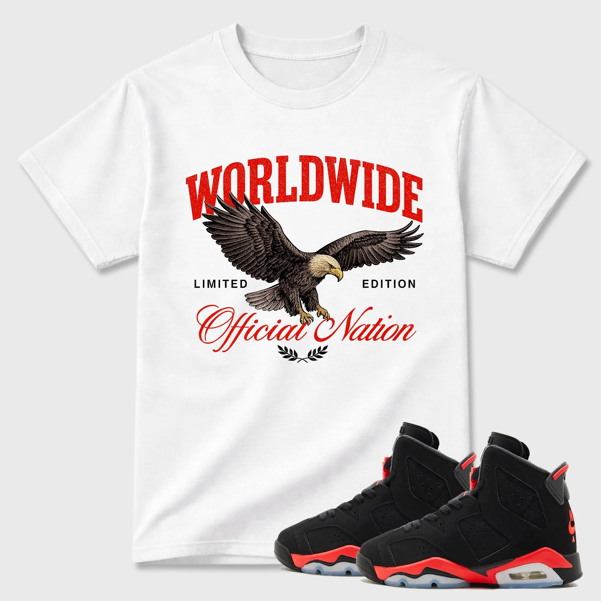 Worldwide Official Nation Sneaker Tees - Air Jordan 6 Infrared