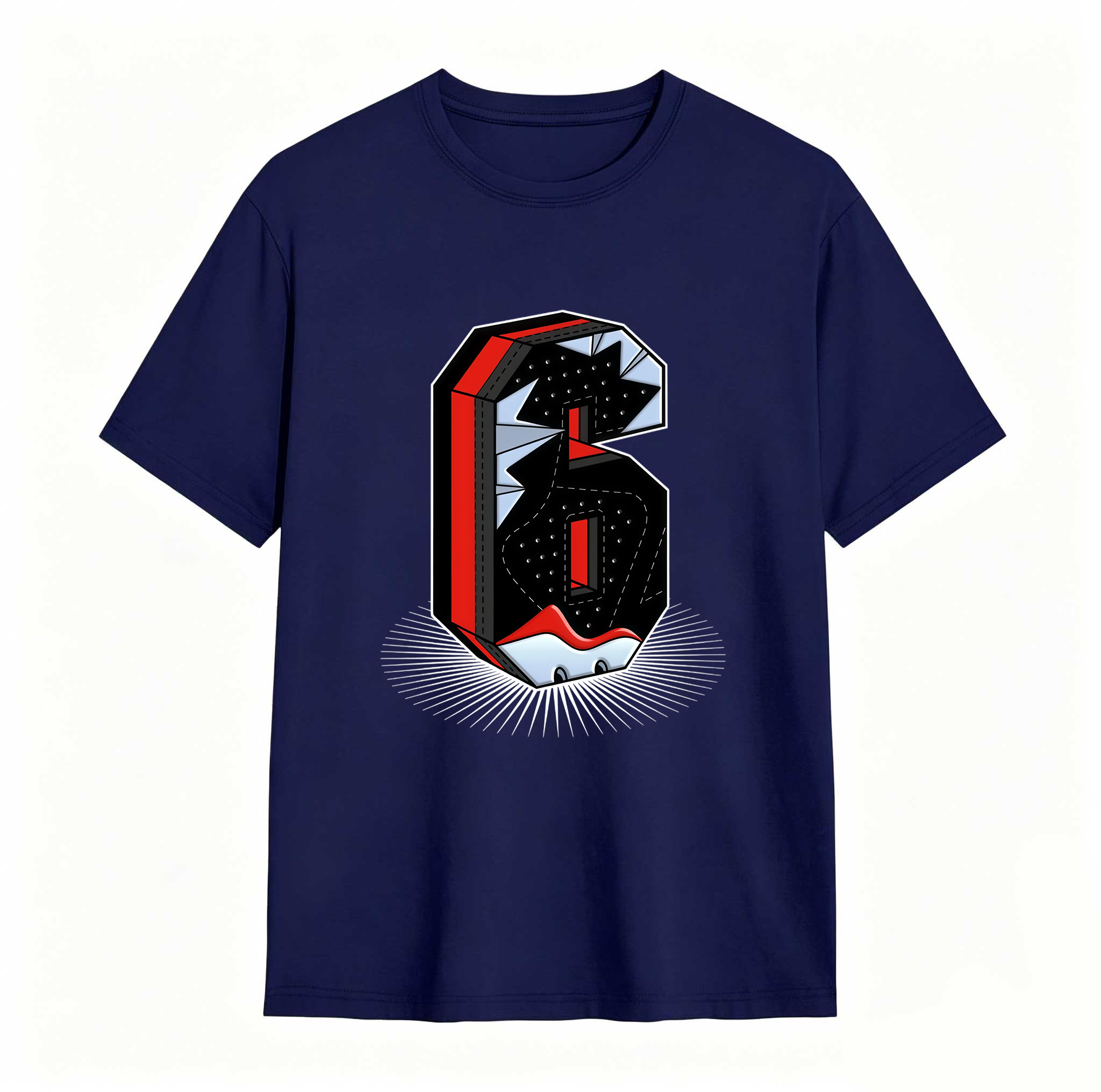Number Statue Sneaker Tees - Match Air Jordan 6 Reverse Infrared