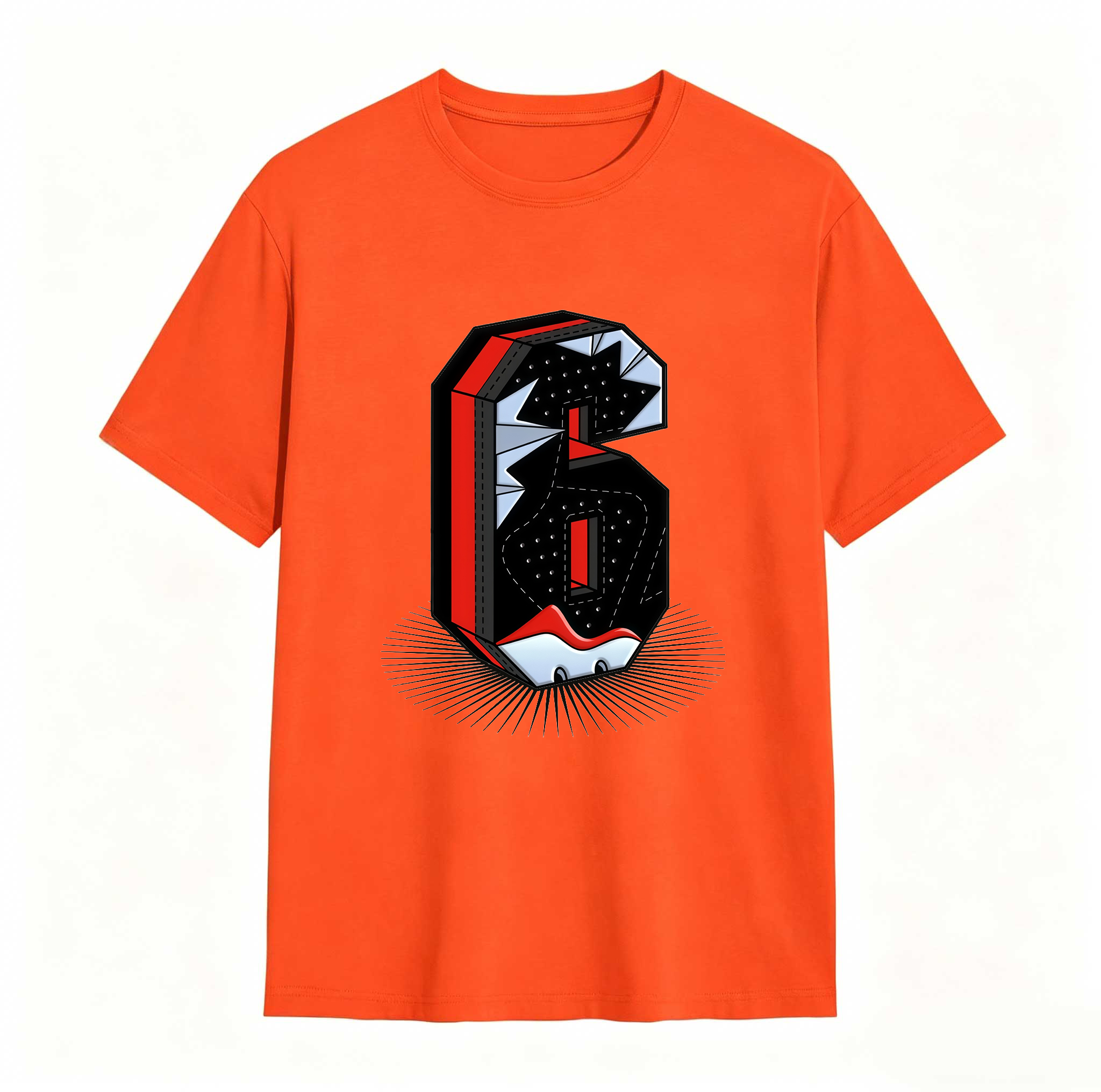 Number Statue Sneaker Tees - Match Air Jordan 6 Reverse Infrared