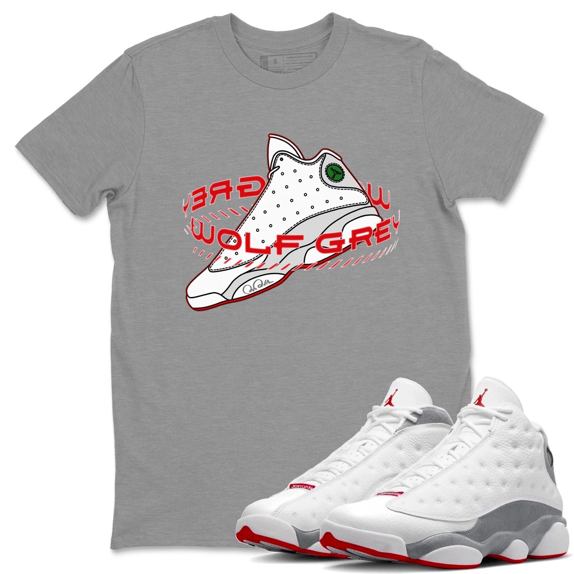 Warping Space Unisex Tops - Air Jordan 13 Wolf Grey