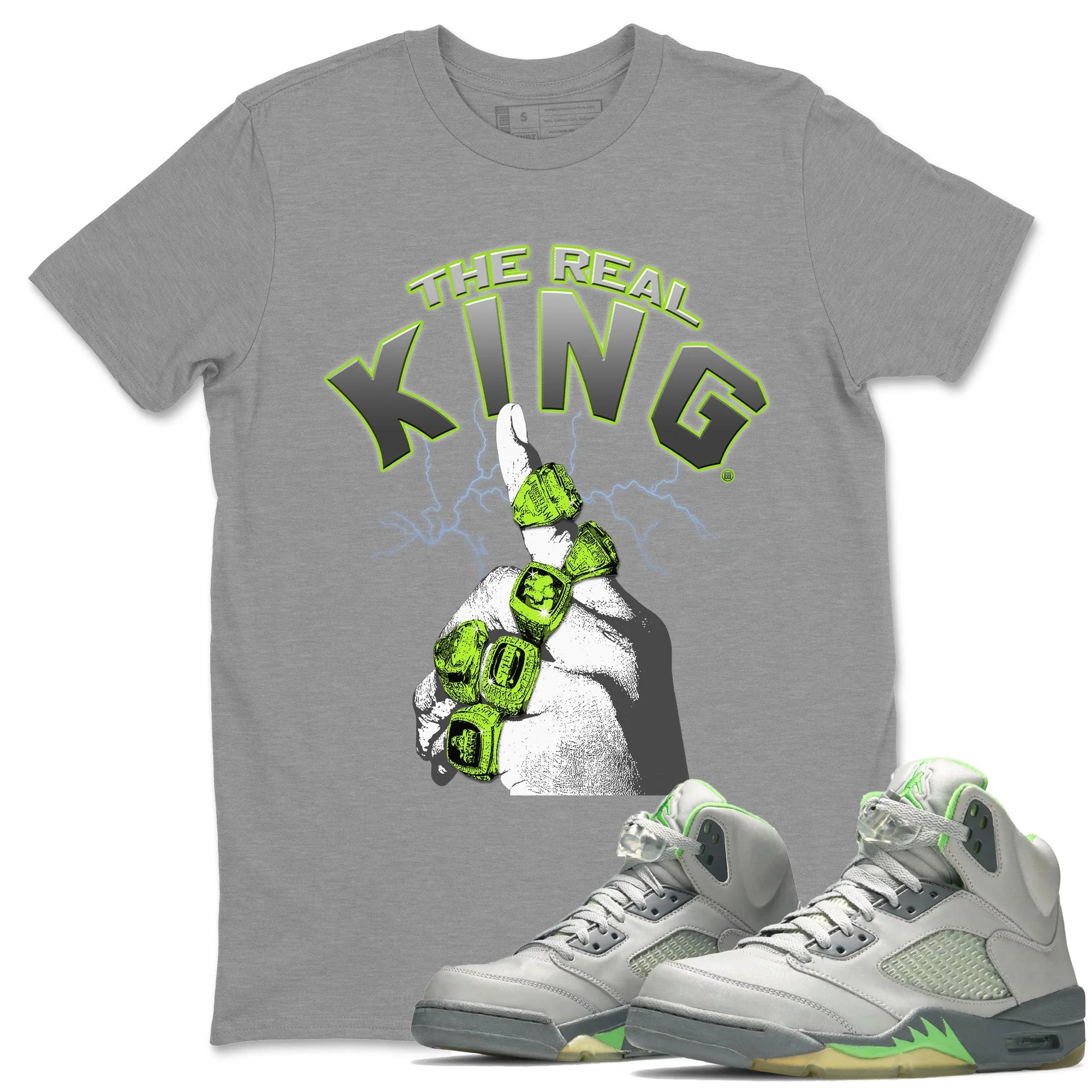 The Real King Unisex Tops - Air Jordan 5 Green Bean