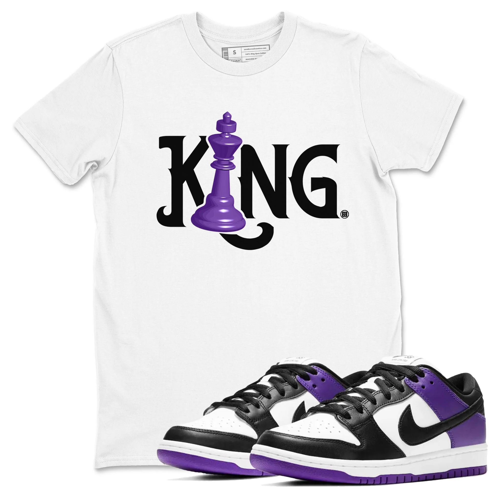 Chess King Sneaker Tees - Dunk Low Court Purple