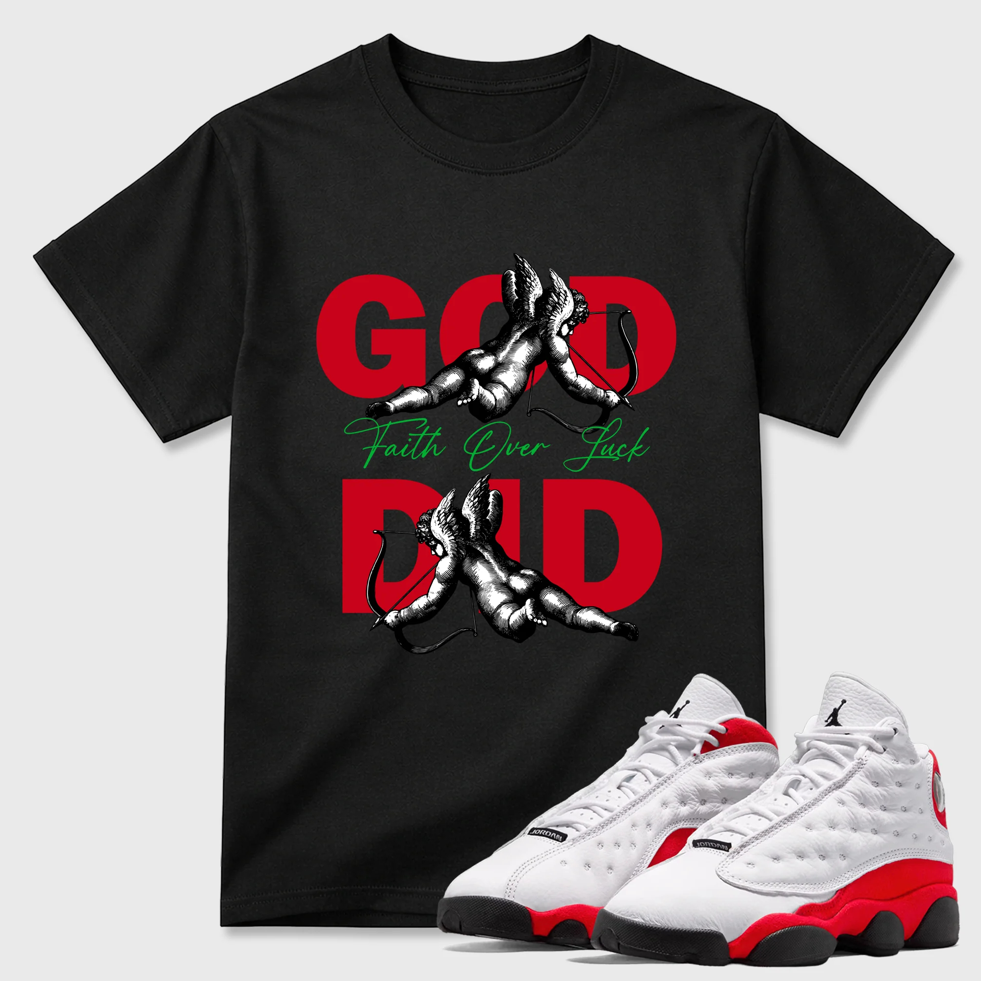 God Did Sneaker Tees - Air Jordan 13 University Red