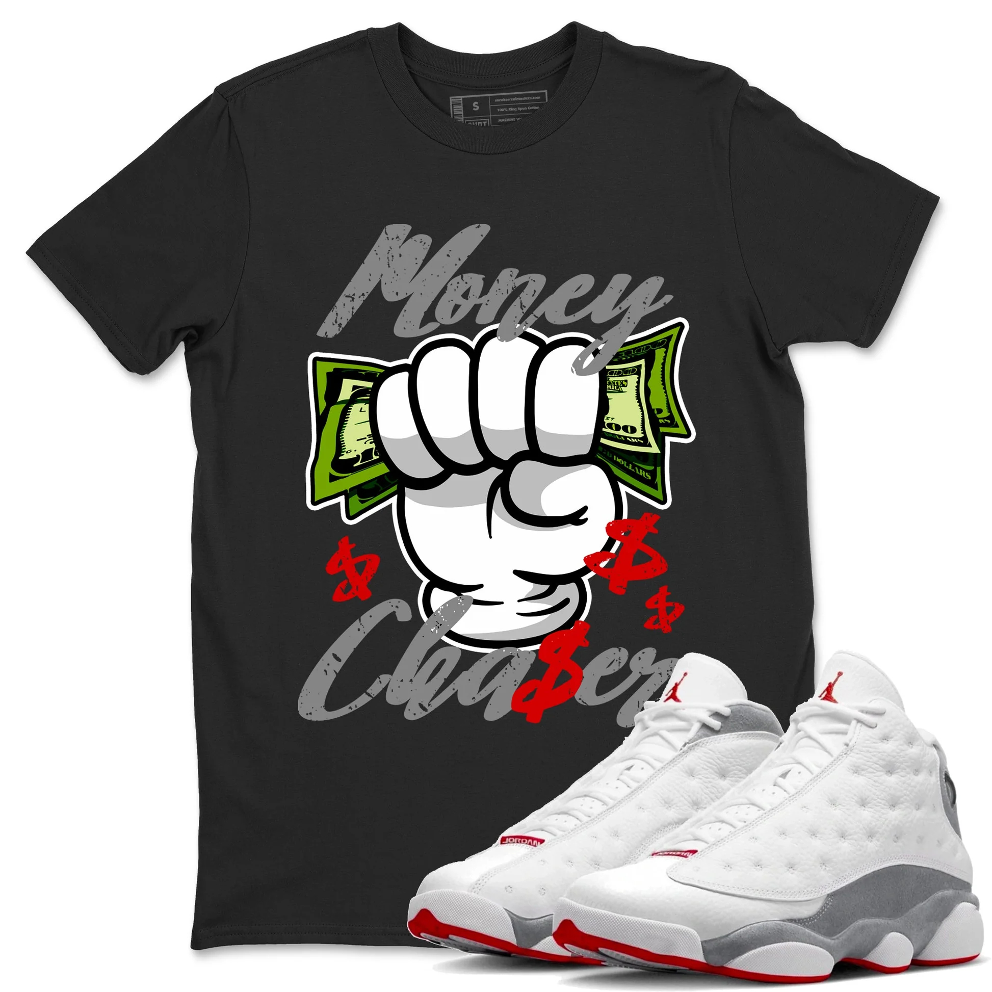 Money Chaser Unisex Tops - Air Jordan 13 Wolf Grey