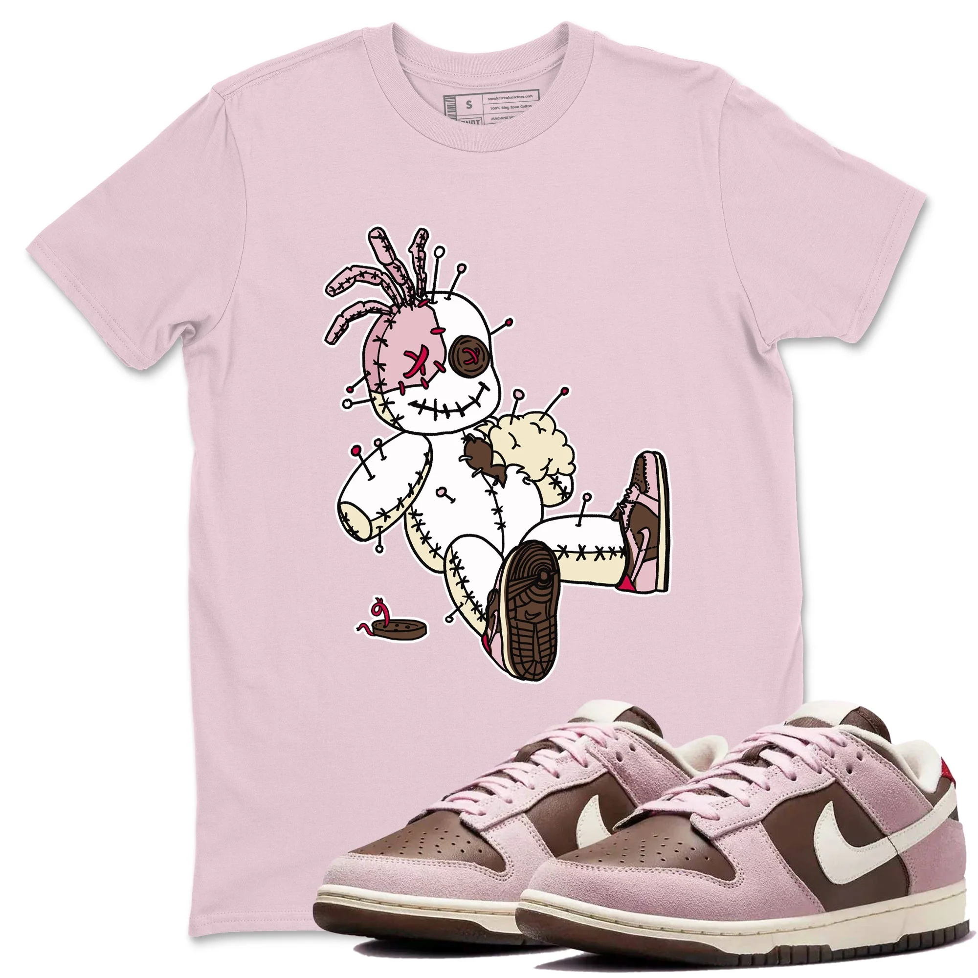 Voodoo Doll Sneaker Tees - Dunk Cacao Wow And Pink Foam
