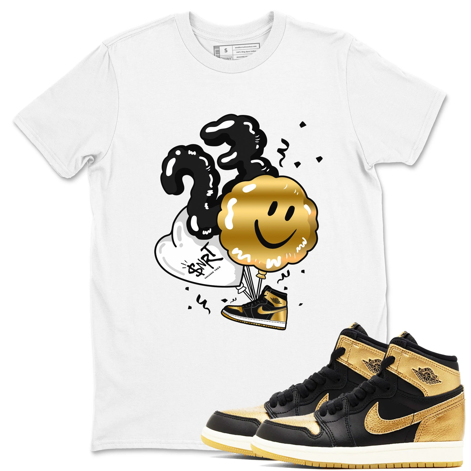 Balloon Sneaker Tees - Air Jordan 1 Black Metallic Gold