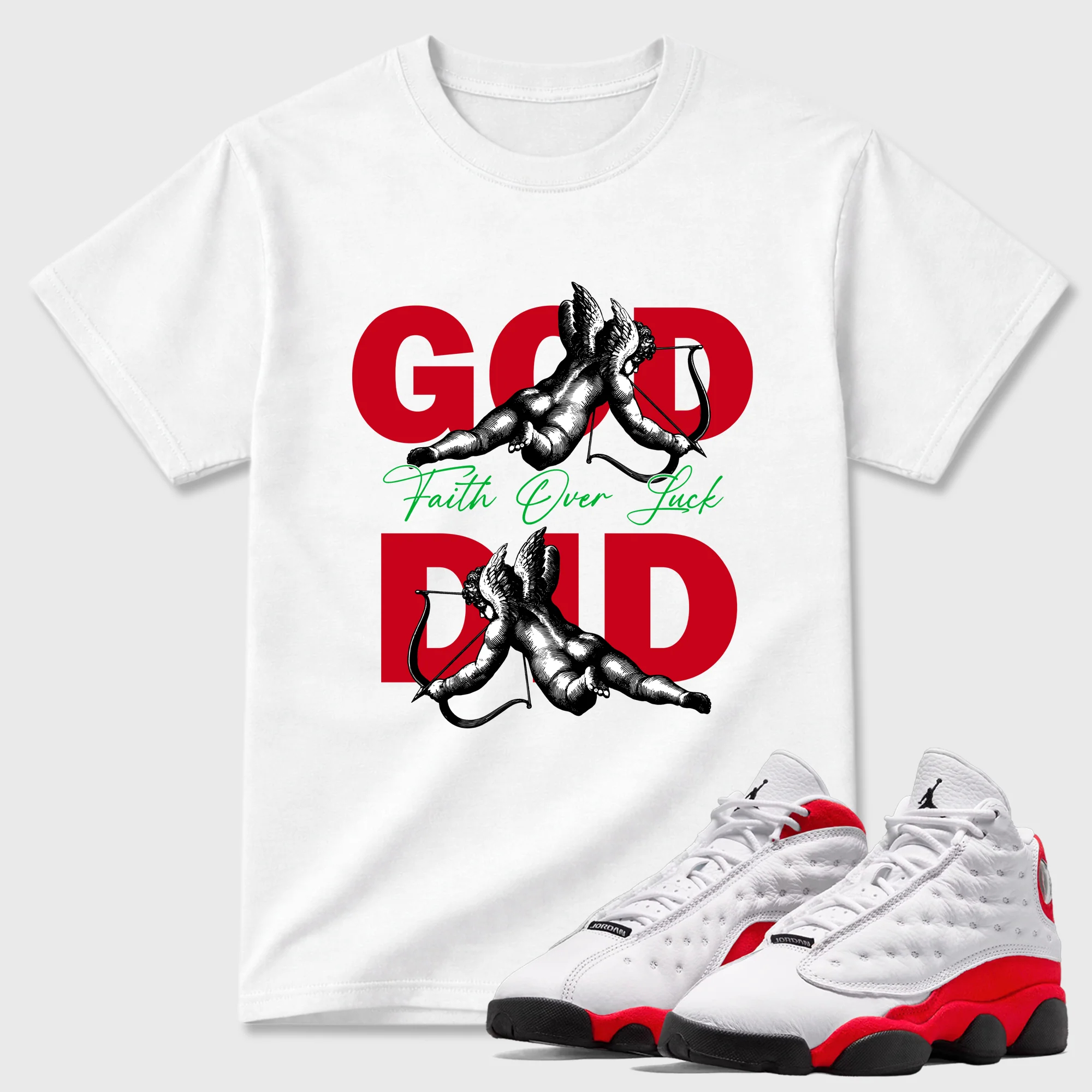 God Did Sneaker Tees - Air Jordan 13 University Red