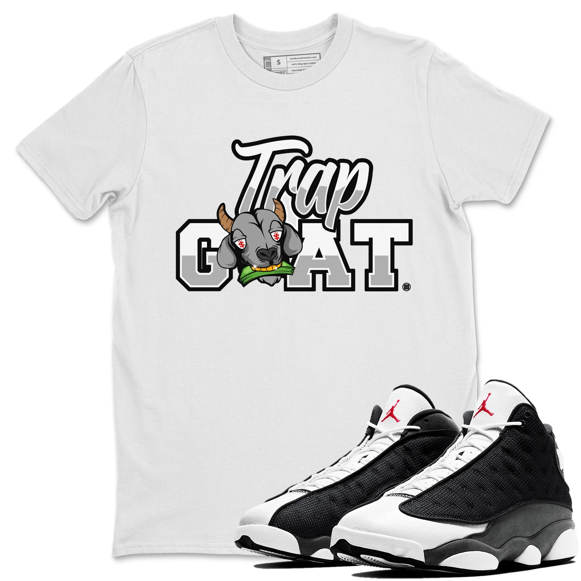 Trap Goat Unisex Tops - Air Jordan 13 Black Flint