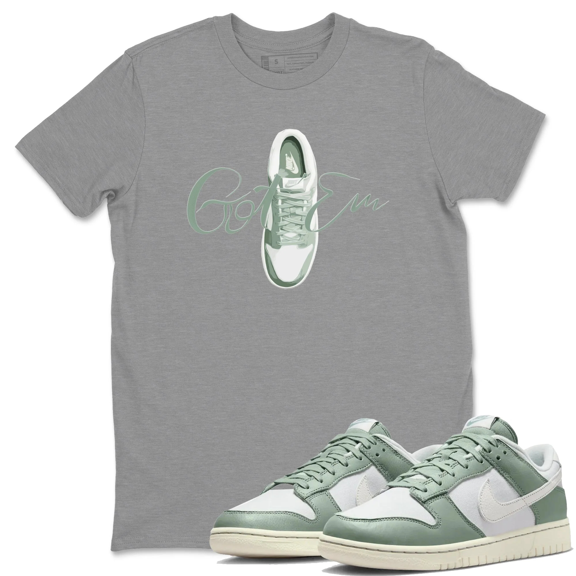 Caligraphy Shoe Lace Unisex Tops - Dunk Mica Green
