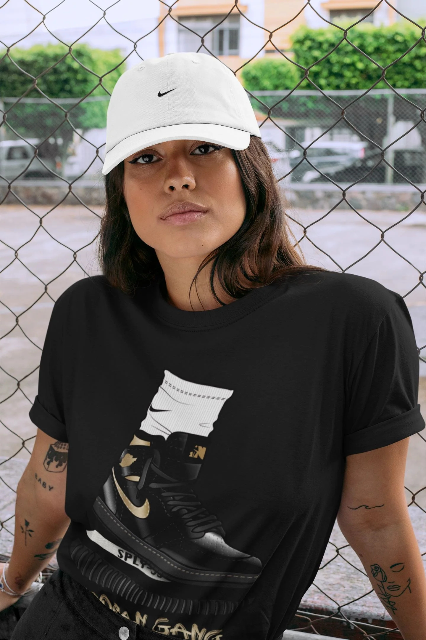 Air Jordan Gang Unisex Tops - Air Jordan 1 Black Metallic Gold