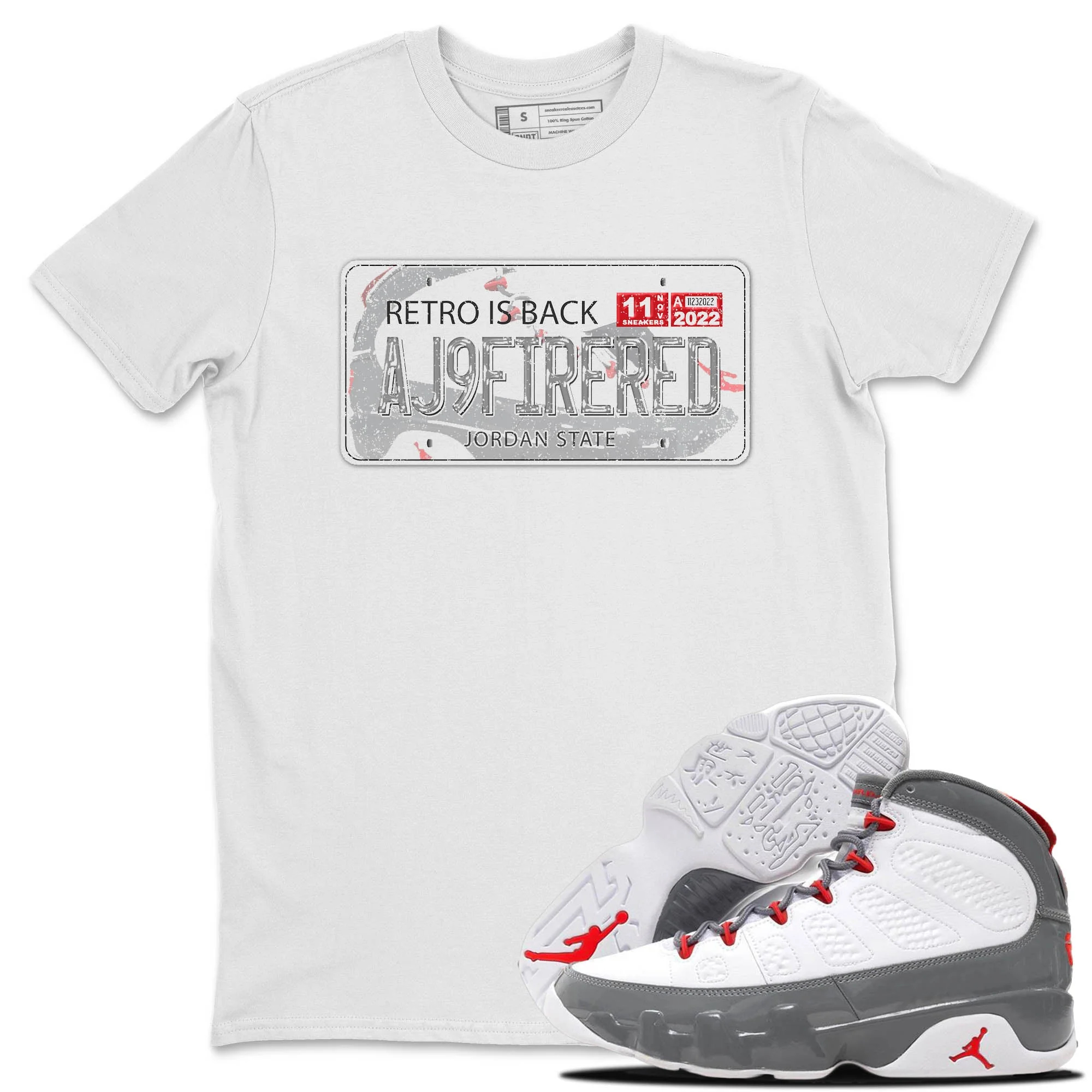 Jordan Plate Unisex Tops - Air Jordan 9 Fire Red